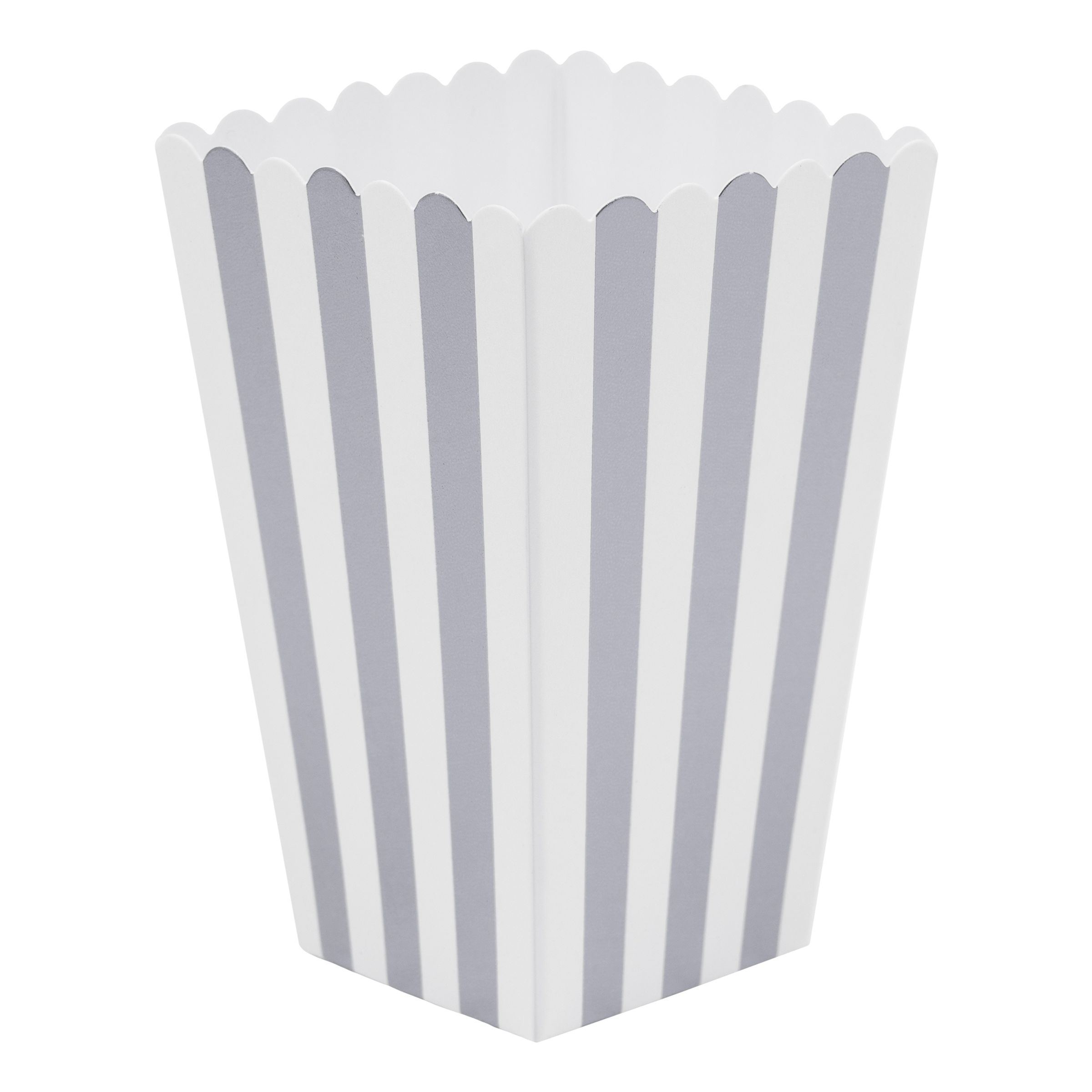 Popcornboxar Silver Ränder - 6-pack