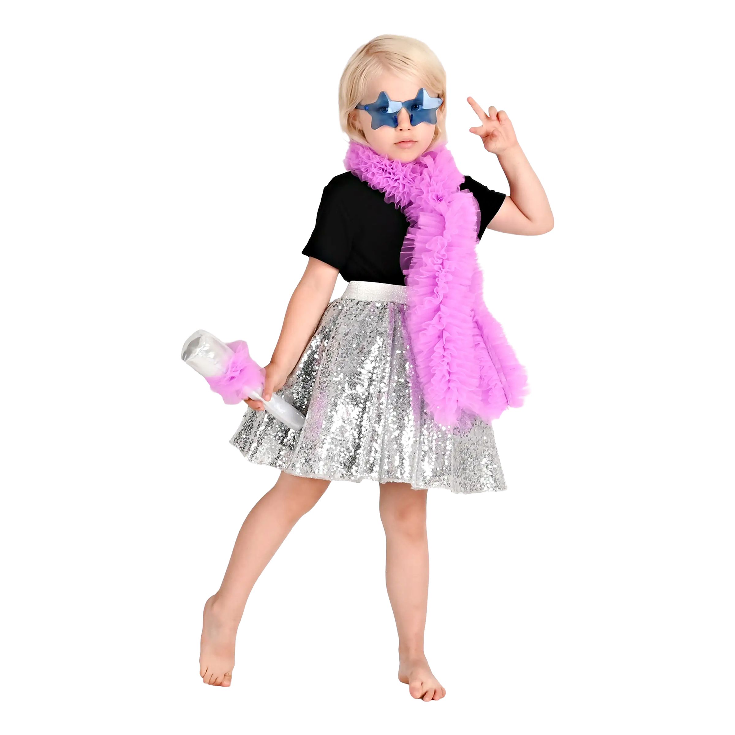 Popstjärna Silver Tillbehörskit för Barn - Large | Hem - Maskerad - Tillbehör - Maskeradaccessoarer | Pryloteket
