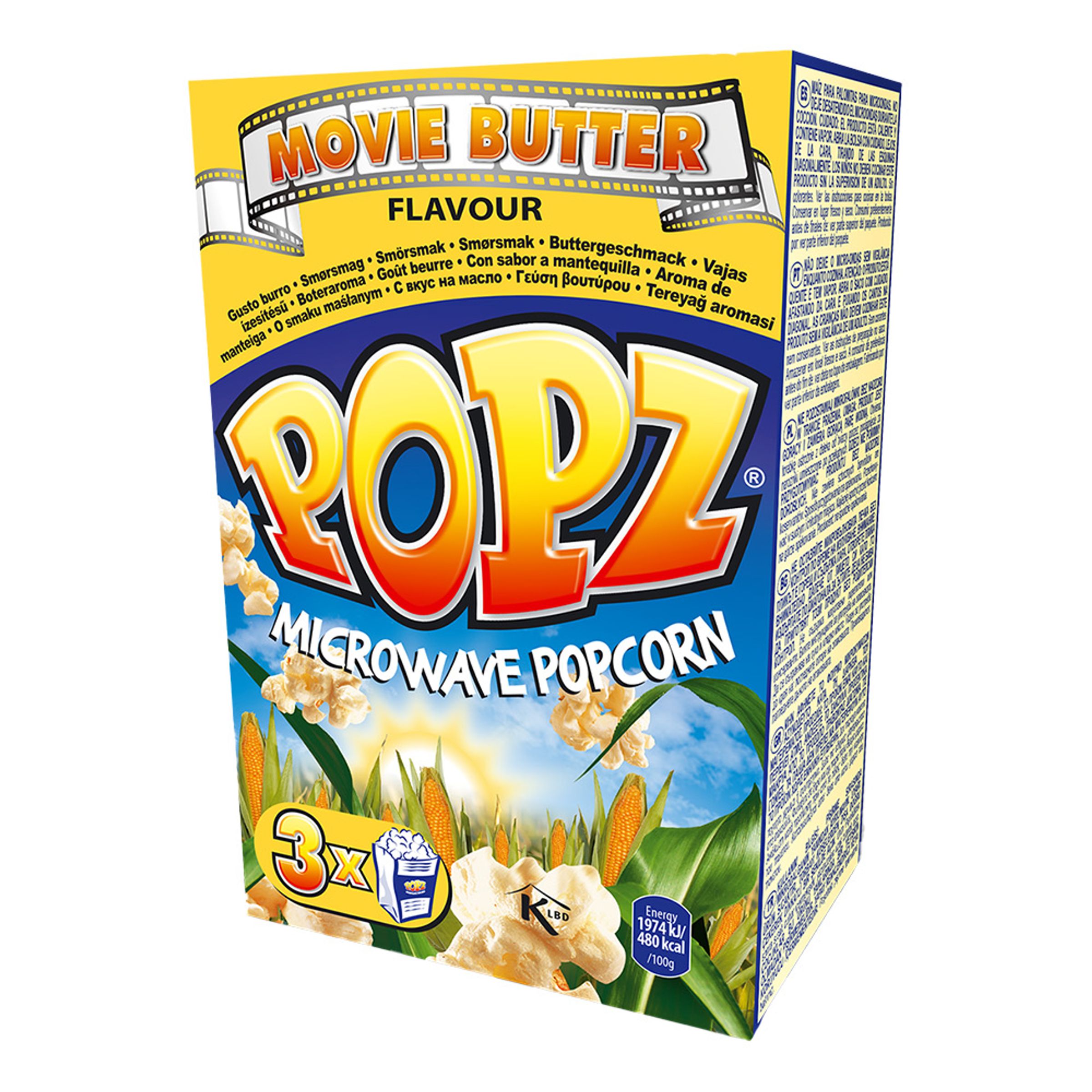 Popz Micropopcorn Smör - 90 gram