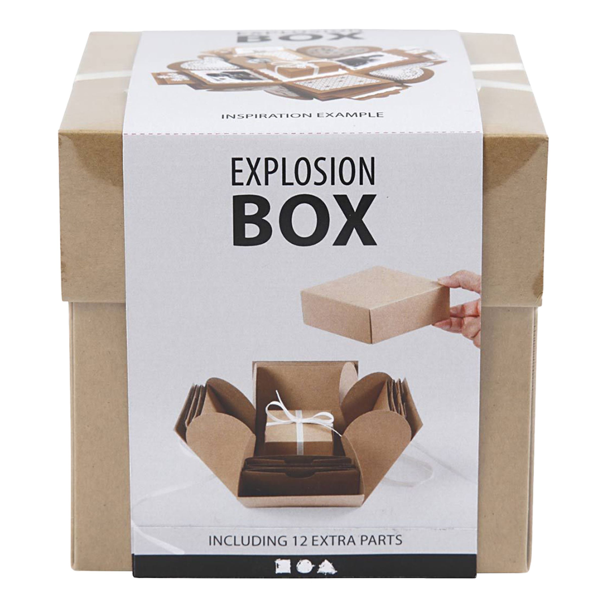 Presentask Explosion Box Natur | Hem - Teman - Färger - Beige | Maskeradspecialisten