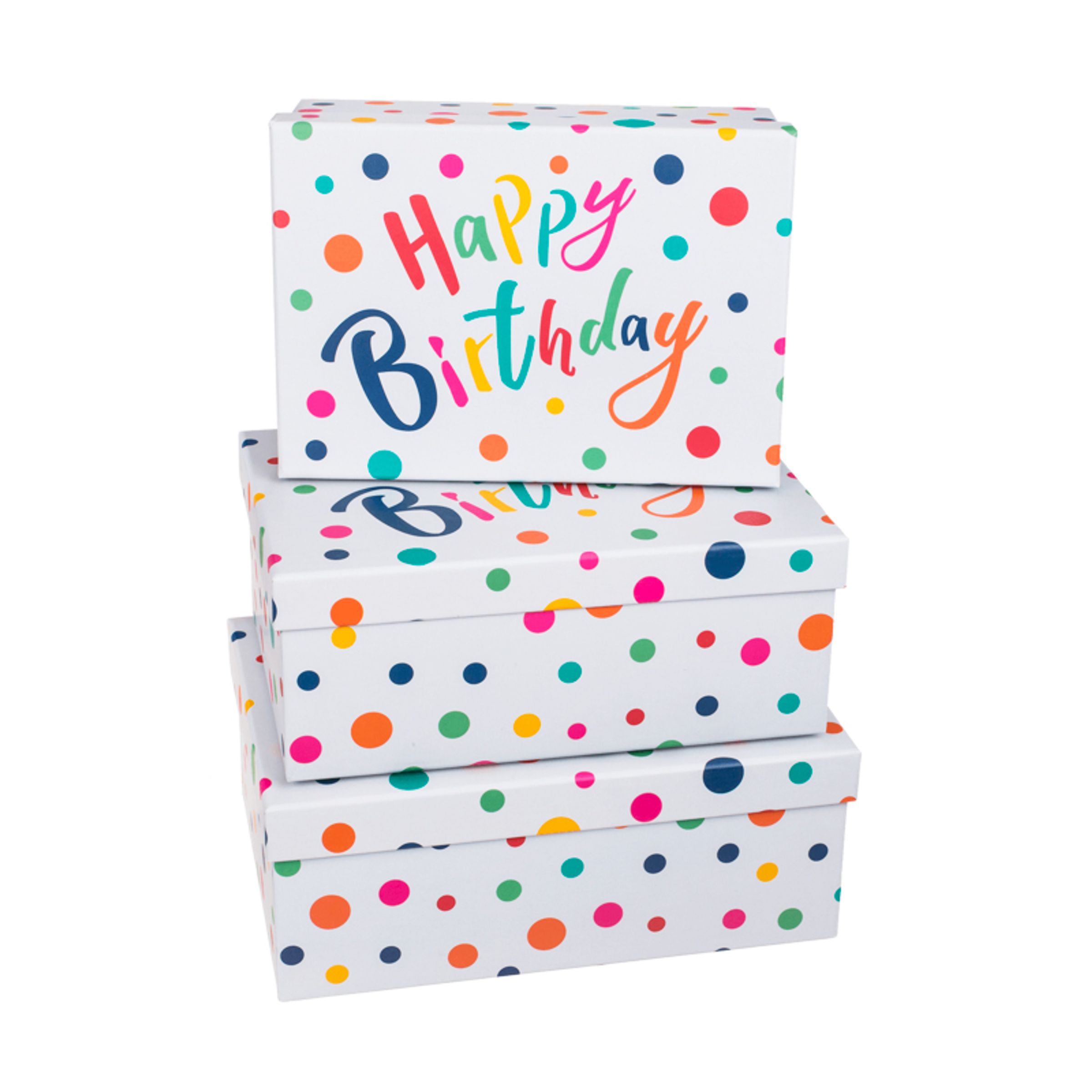 Läs mer om Presentboxar Happy Birthday - 3-pack