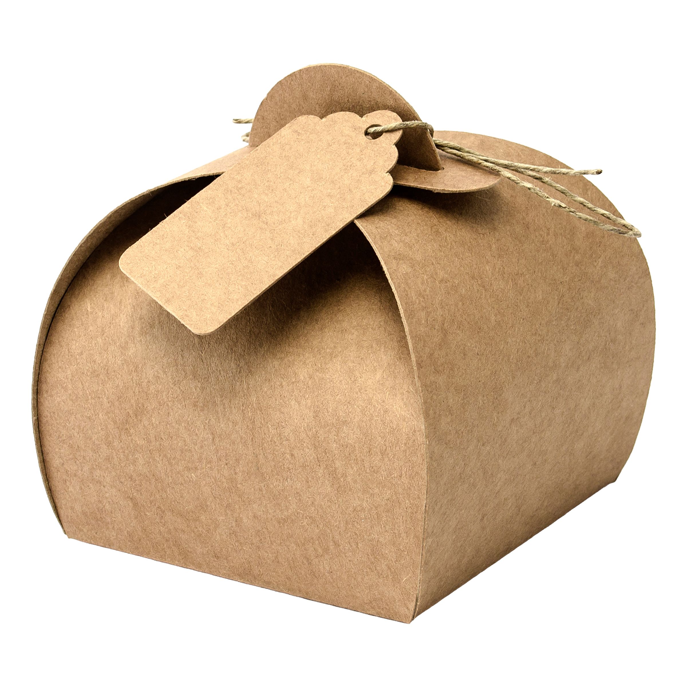 Presentboxar med Etiketter Natur - 10-pack | Hem - Teman - Färger - Brun | Party Outlet