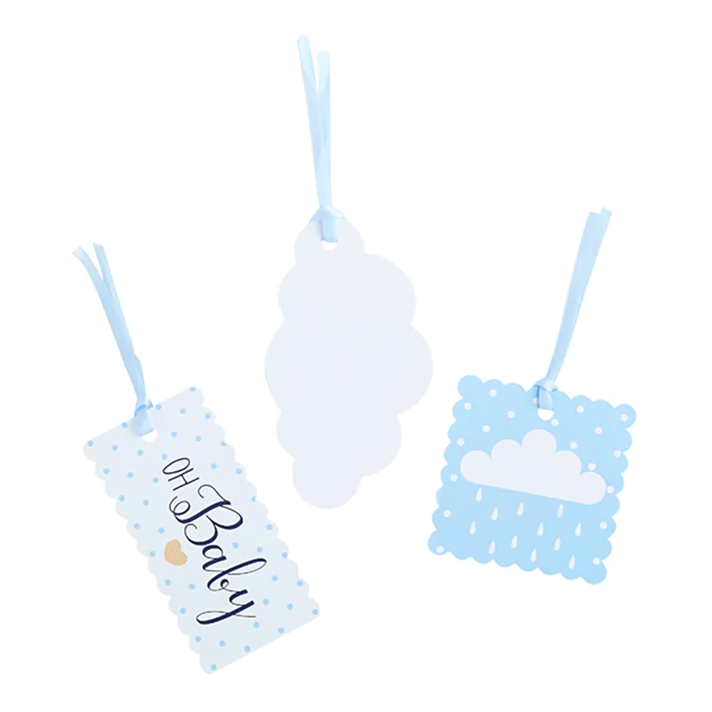 Presentetiketter Baby Ljusblå - 3-pack