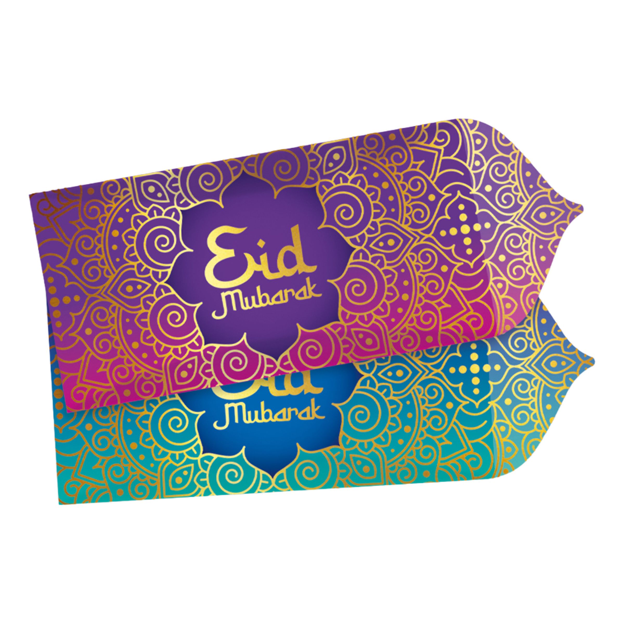 Presentkuvert Eid Mubarak - 4-pack | Hem - Teman - Färger - Blå | Maskeradspecialisten