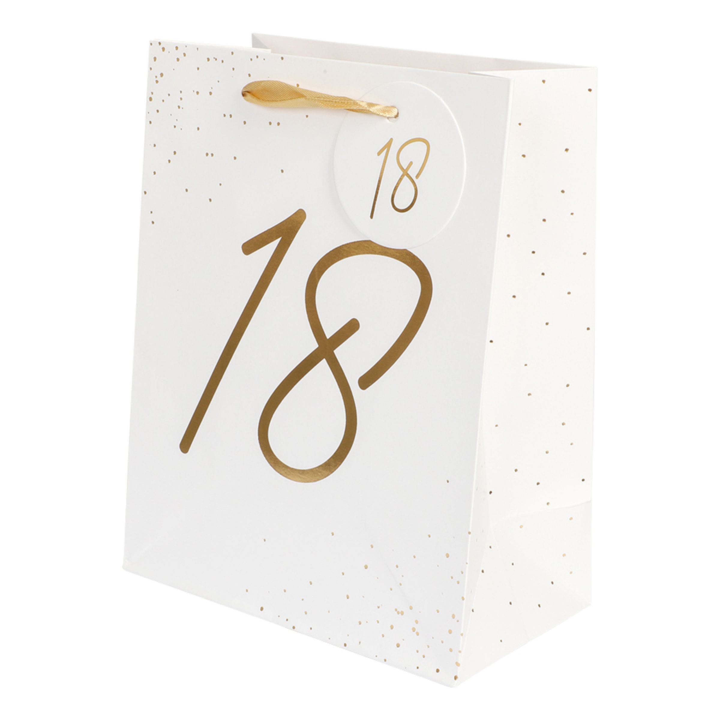 Presentpåse 18 Guld | Hem - Festartiklar - Presentinslagning - Presentpåsar | Pryloteket