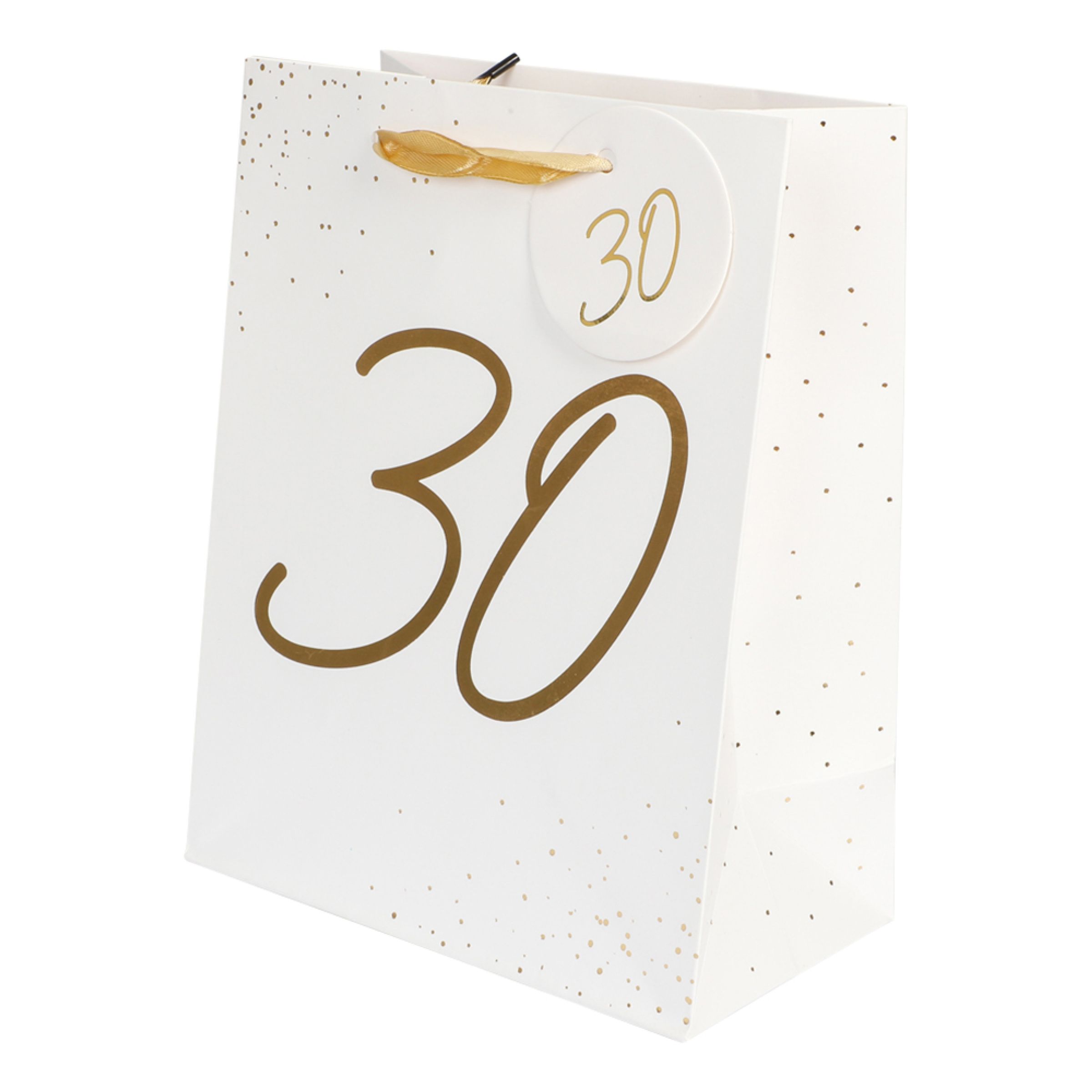 Presentpåse 30 Guld | Hem - Festartiklar - Presentinslagning - Presentpåsar | Pryloteket