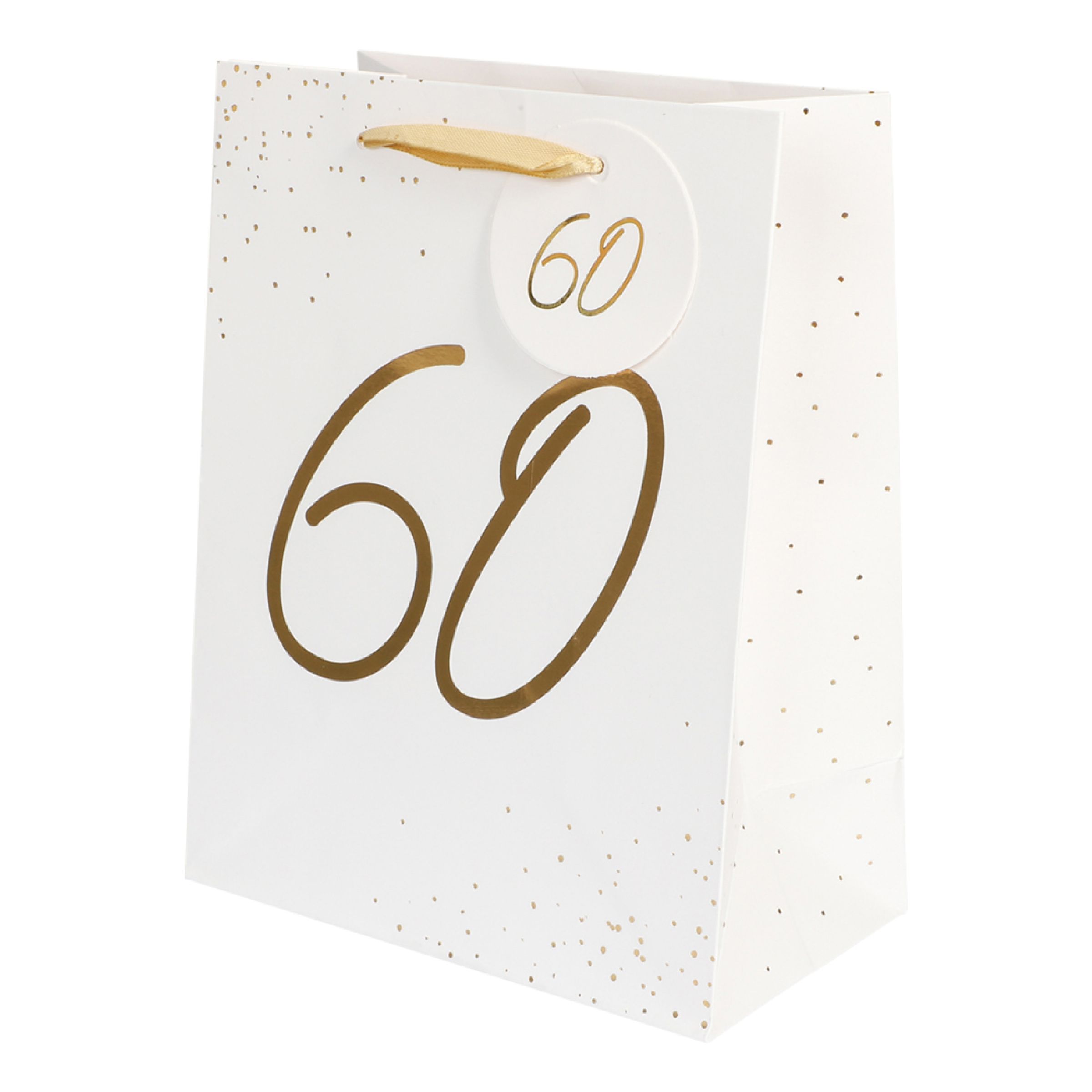 Presentpåse 60 Guld | Hem - Festartiklar - Presentinslagning - Presentpåsar | Maskeradspecialisten