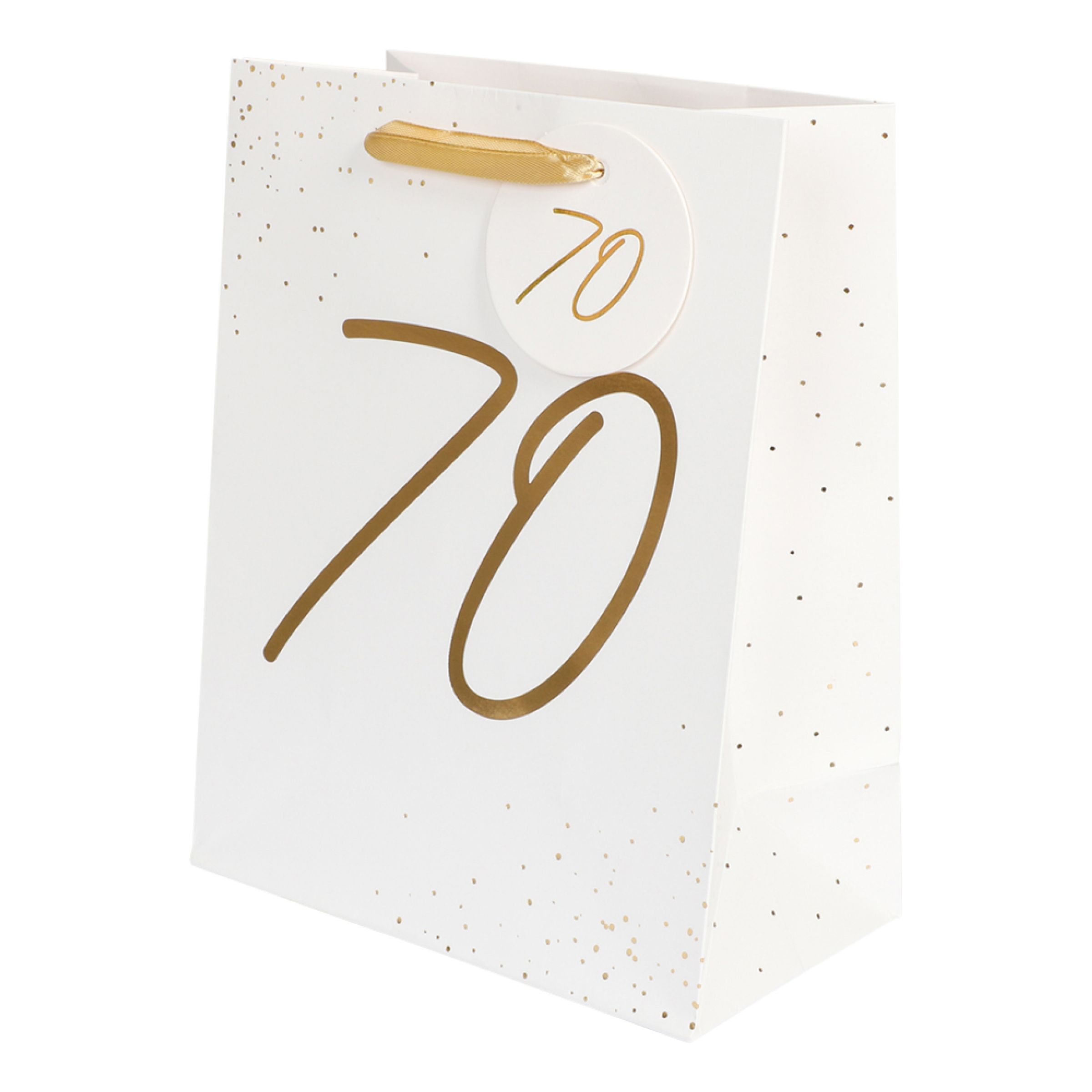 Presentpåse 70 Guld | Hem - Festartiklar - Presentinslagning - Presentpåsar | Maskeradspecialisten