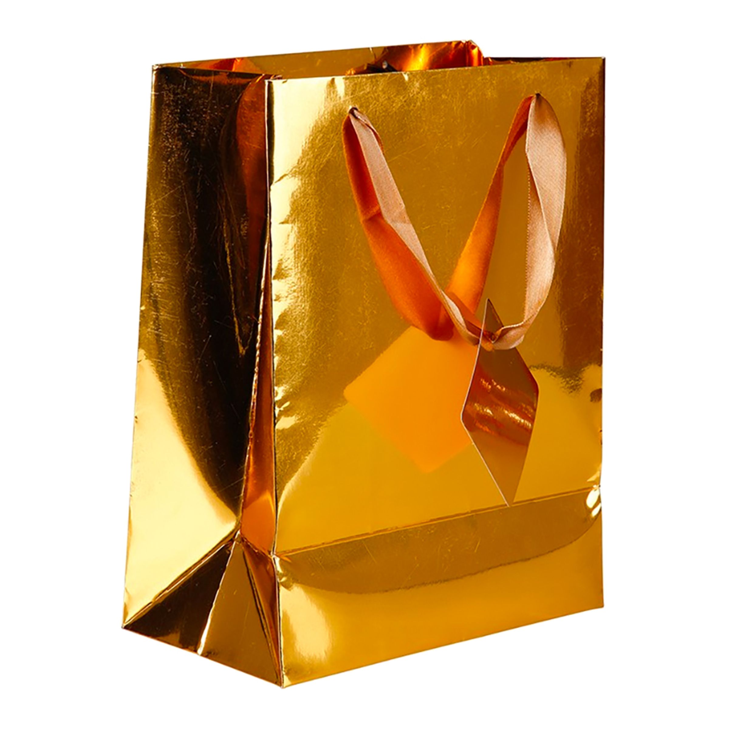 Läs mer om Presentpåse Folie Guld - Liten