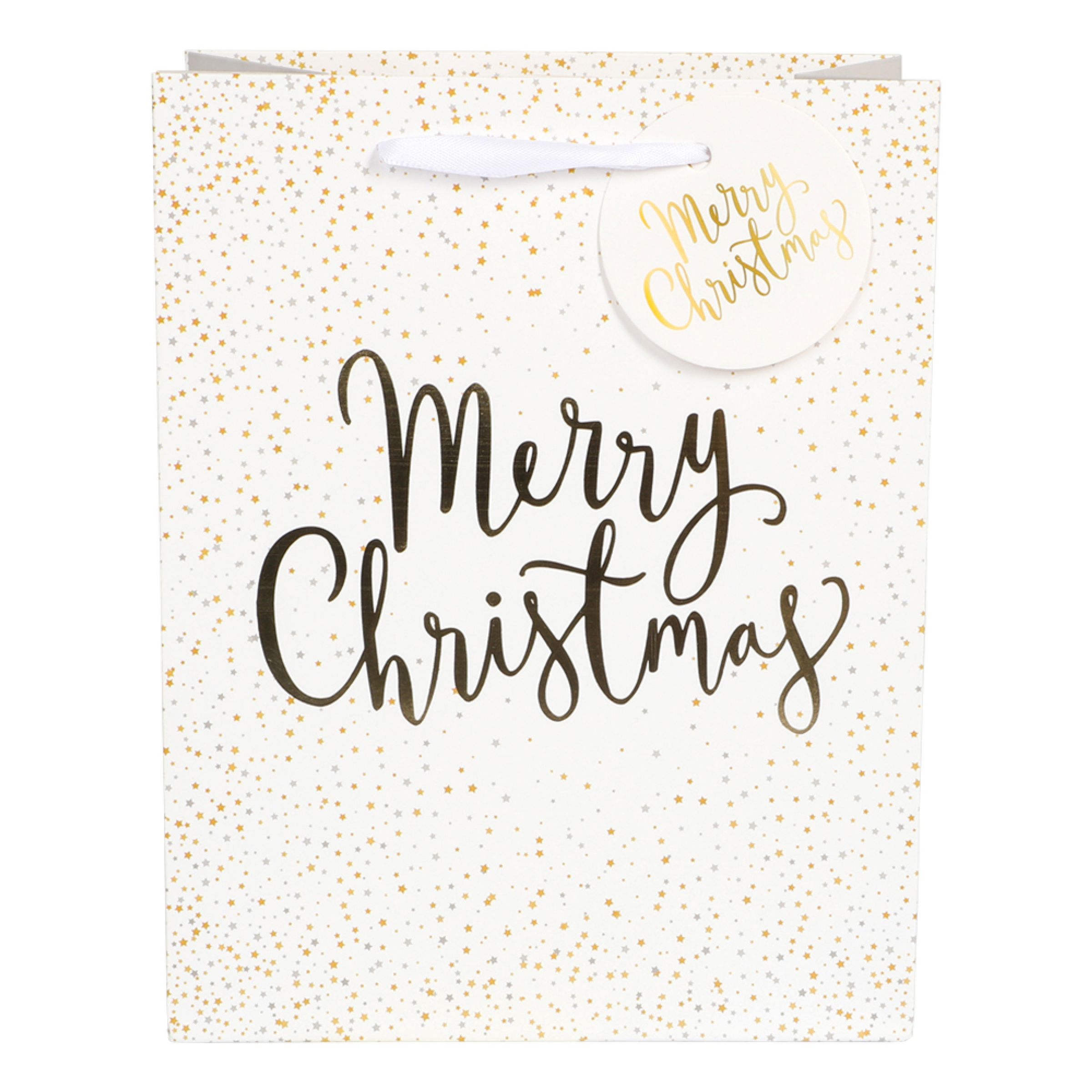Gavepose Merry Christmas Hvid