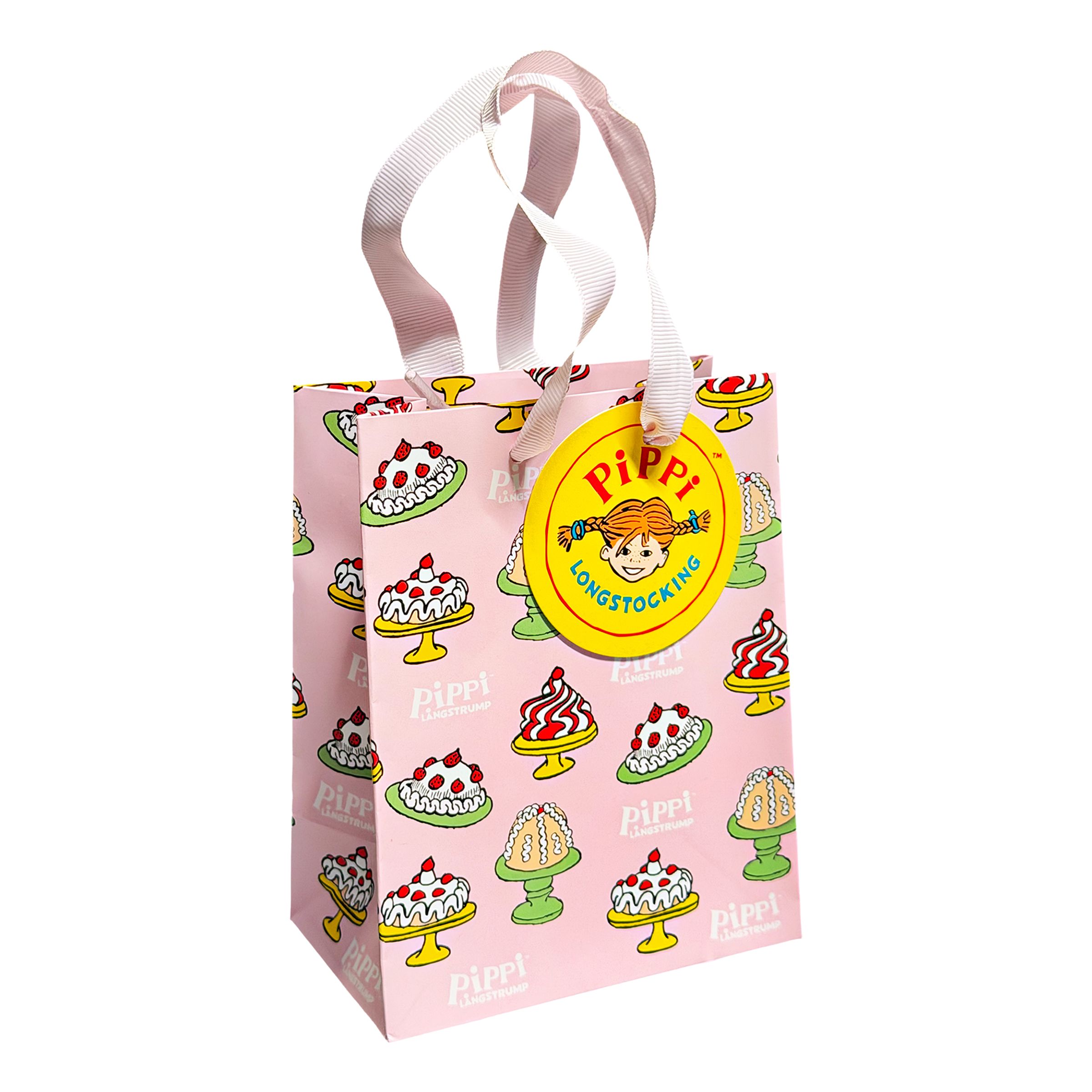 Presentpåse Pippi Långstrump Liten - Rosa | Hem - Festartiklar - Presentinslagning | Party Outlet