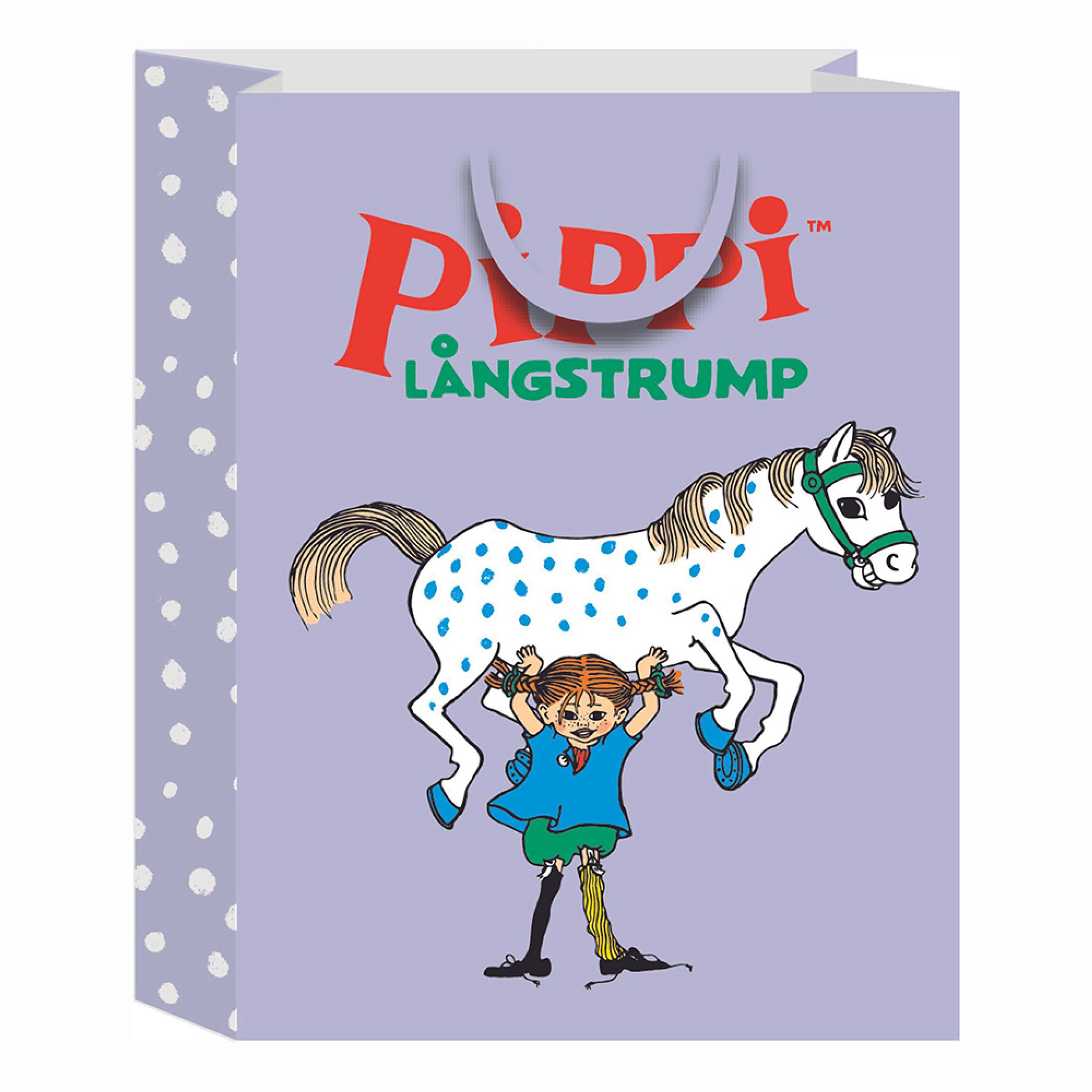 Presentpåse Pippi Långstrump Mellan - Lila | Hem - Festartiklar - Presentinslagning | Party Outlet