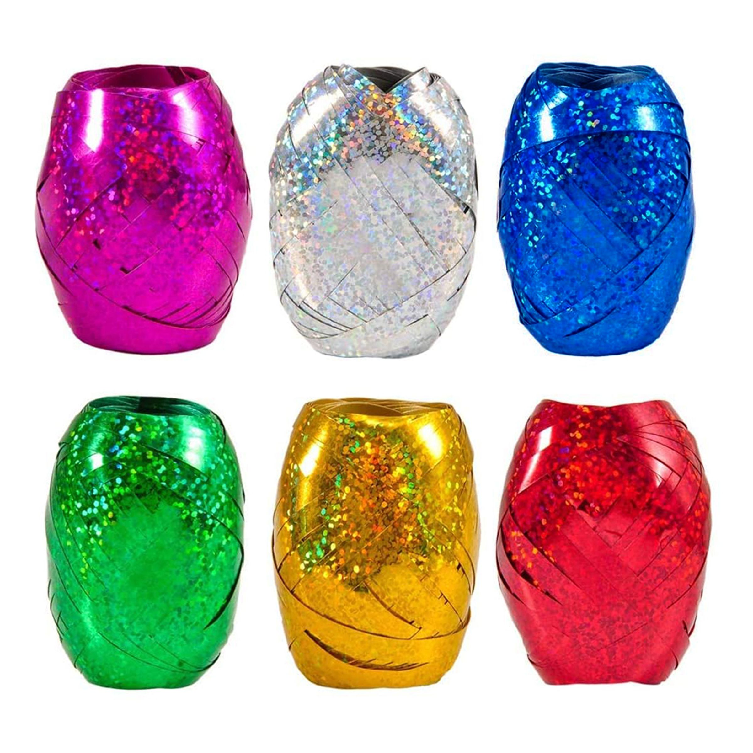 Läs mer om Ballongsnören Färgmix Glitter - 6-pack
