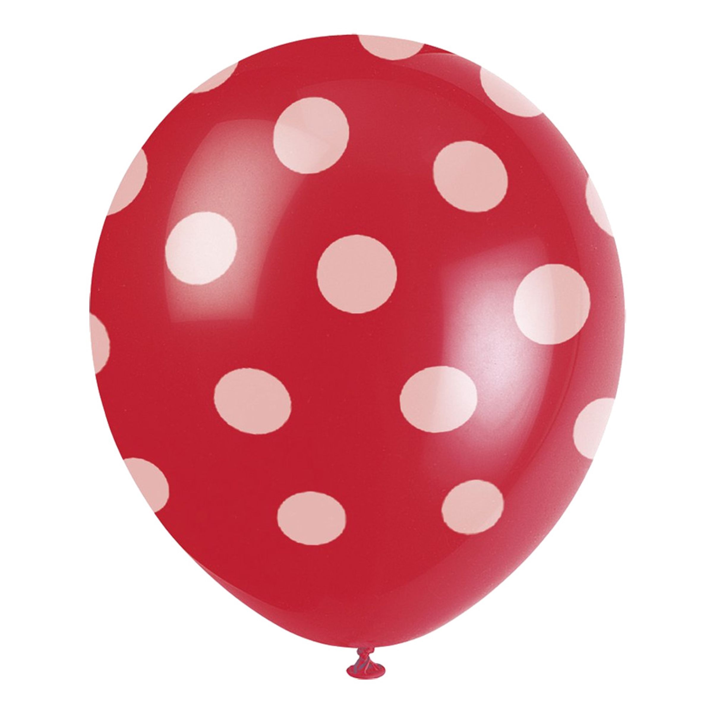 Läs mer om Prickiga Ballonger Röda - 6-pack