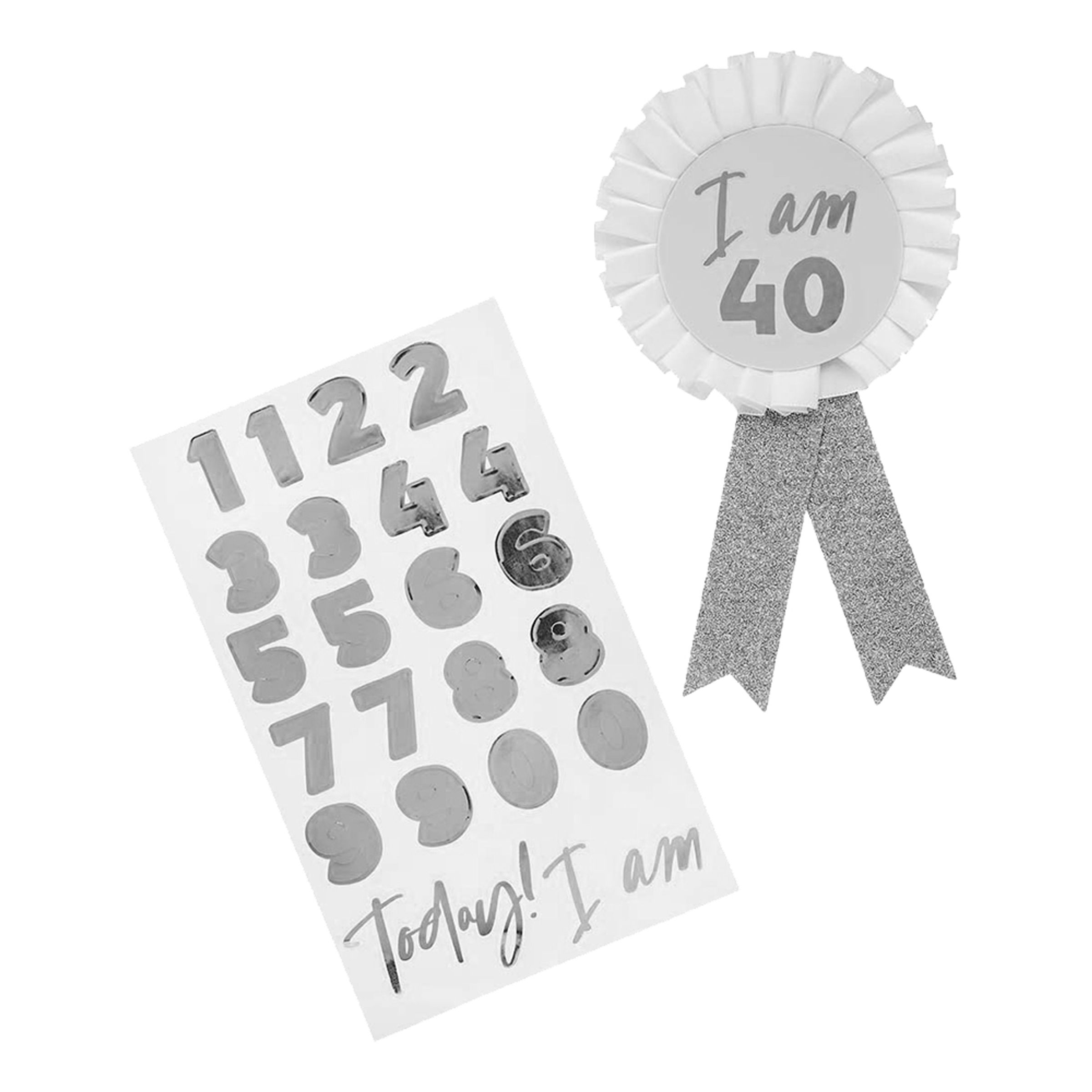 Prisrosett Birthday Siffror - Silver | Hem - Teman - Presenter - Födelsedagspresenter | Maskeradspecialisten