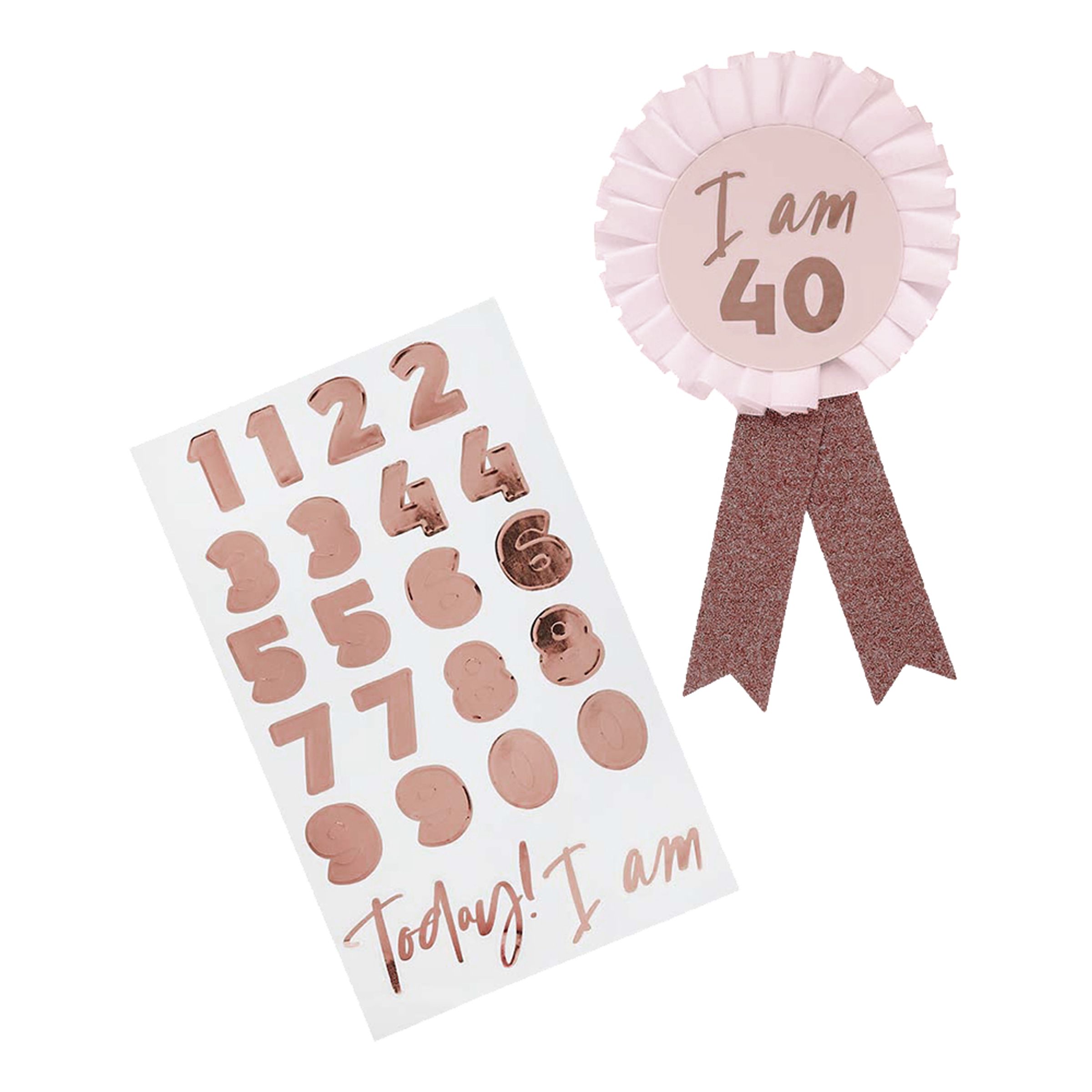 Prisrosett Birthday Siffror - Roséguld | Hem - Teman - Presenter - Födelsedagspresenter | Maskeradspecialisten