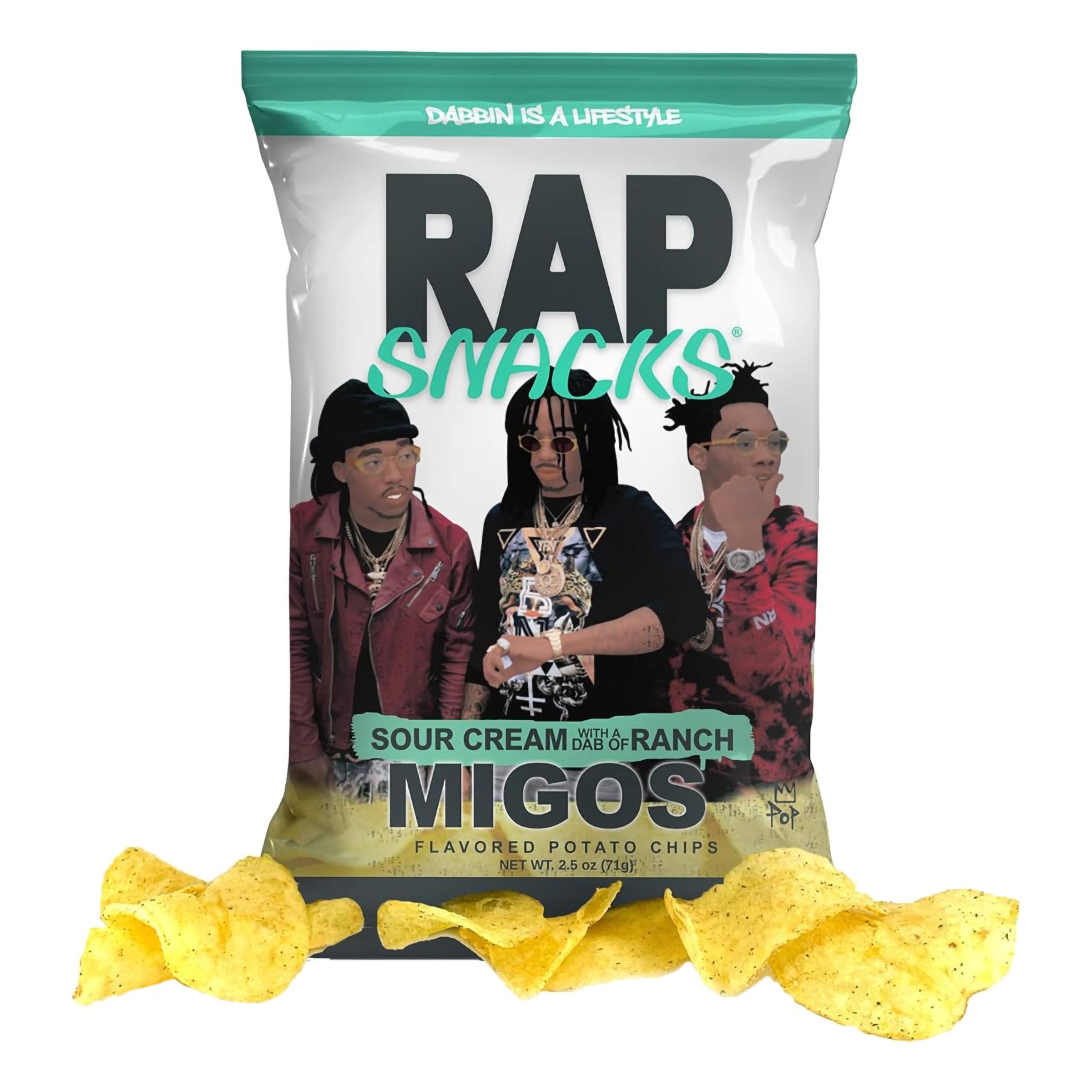 RAP Snacks Migos Sour Cream With A Dab Of Ranch - 71 gram | Hem - Godis & Läsk - Snacks - Chips | Party Outlet