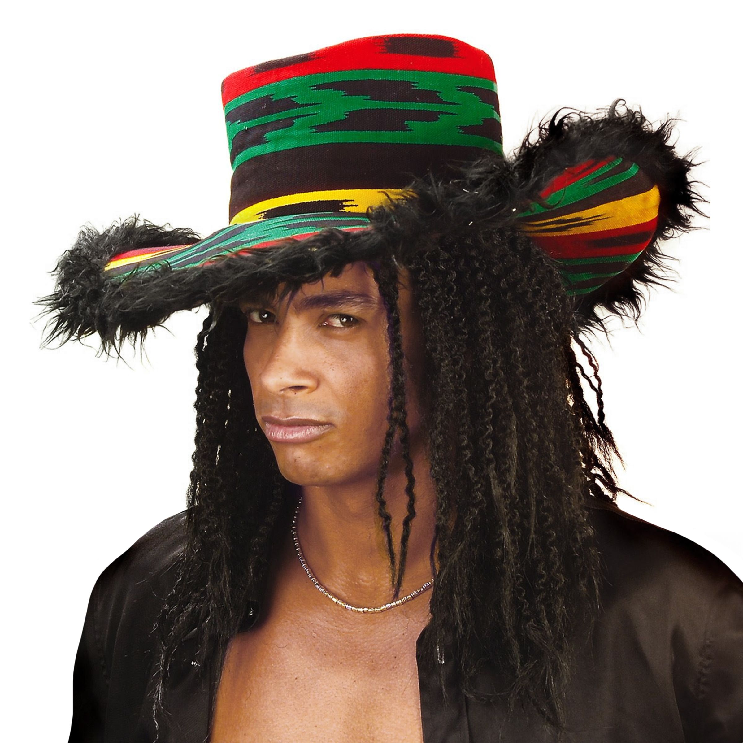 Rastahatt med Fluff - One size | Hem//Maskerad//Hattar//Vuxenhattar | PartyOutlet