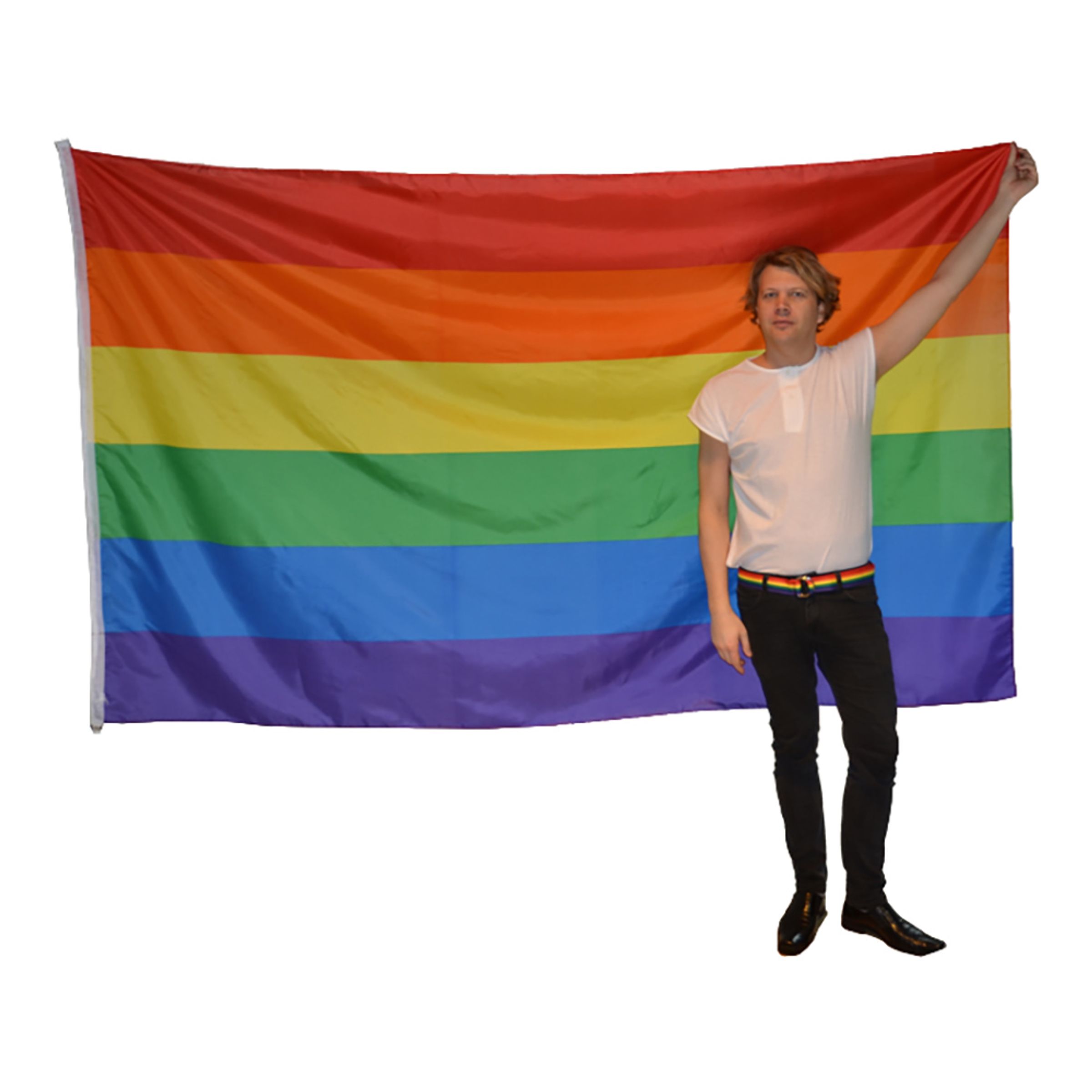 Läs mer om Flaggstångsflagga Pride Regnbåge - 150x250