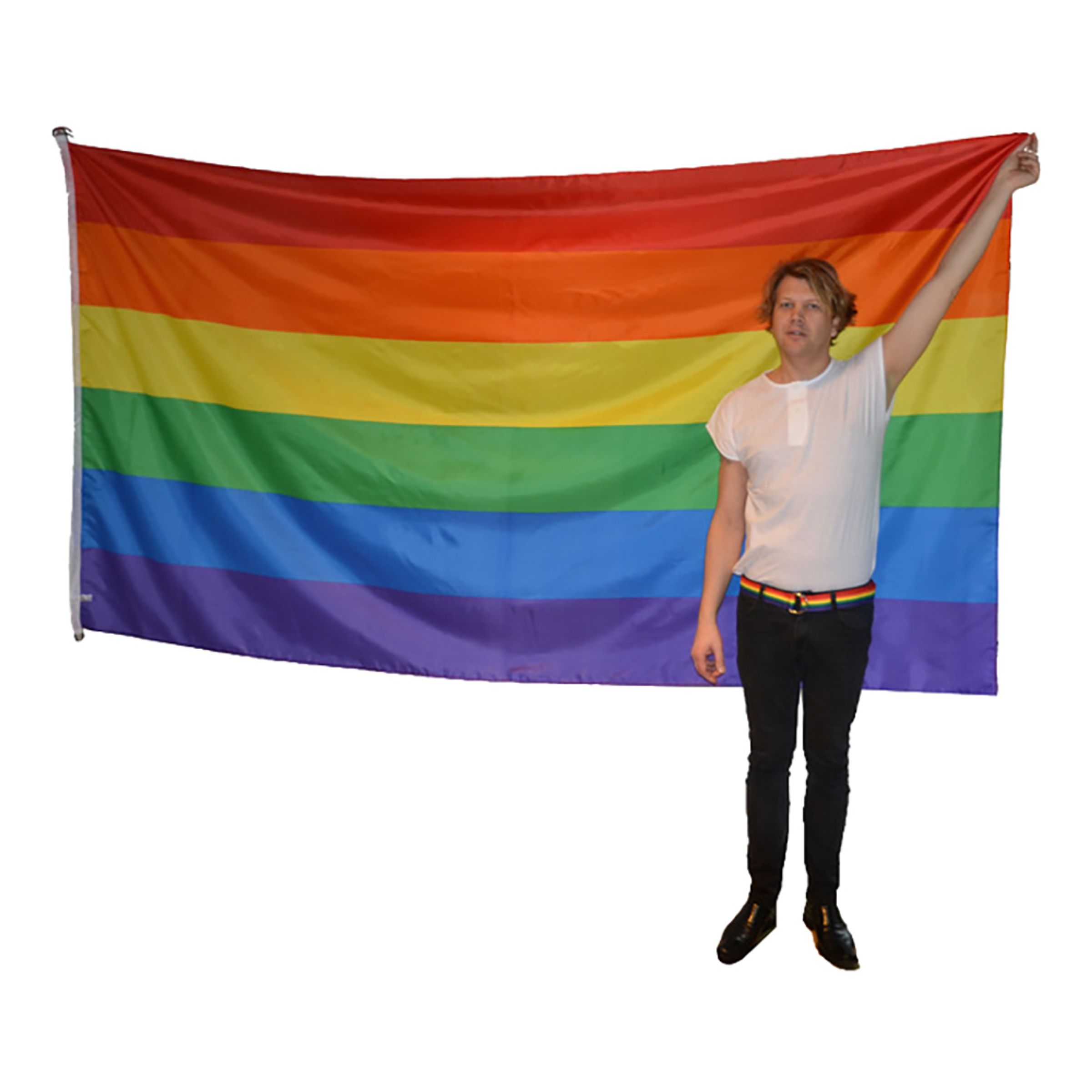Läs mer om Flaggstångsflagga Pride Regnbåge - 150x280