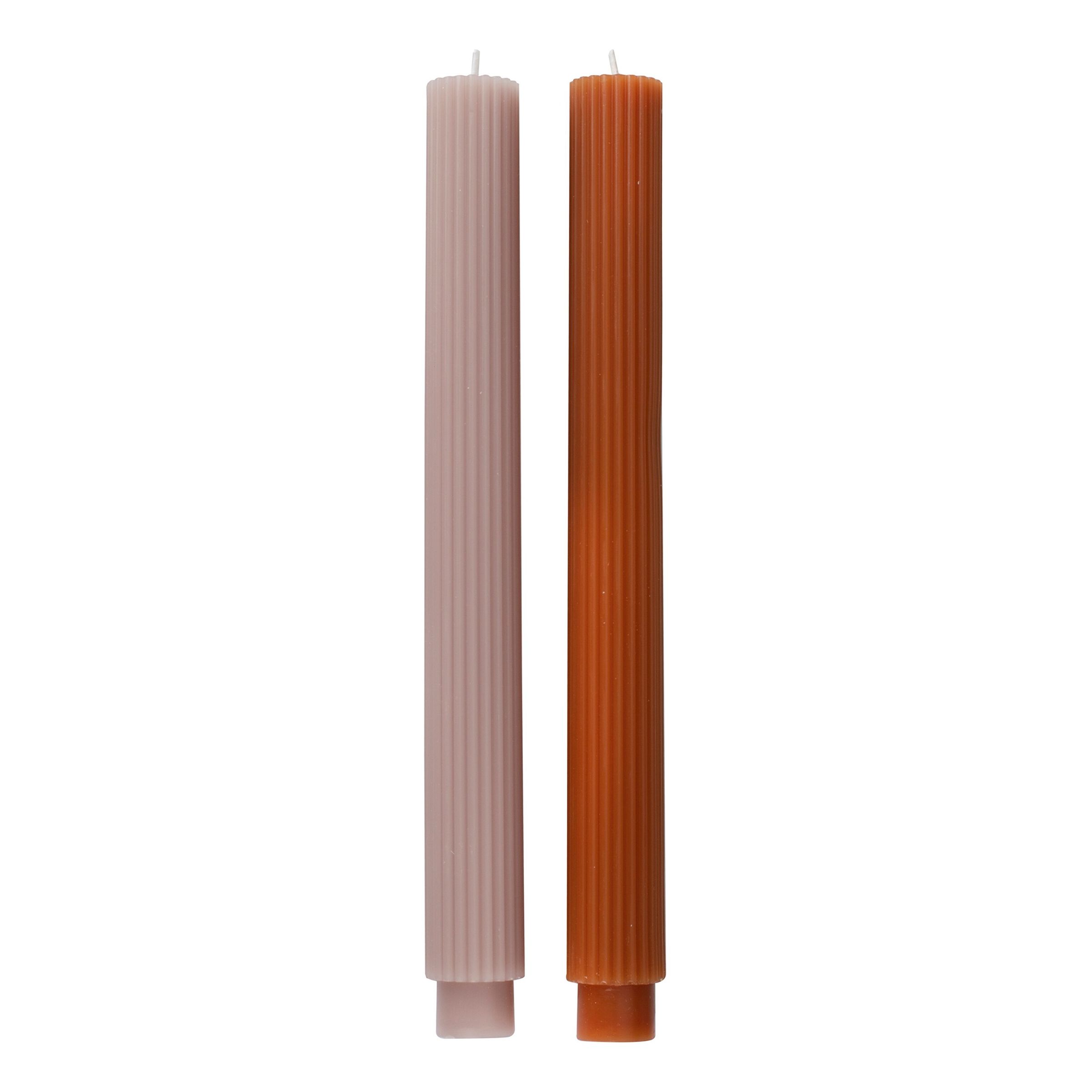 Ribbade Kronljus Beige/Brun - 2-pack