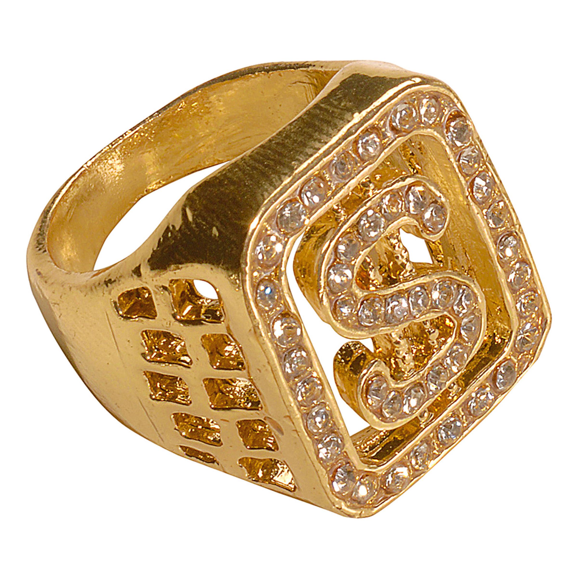 Ring med Dollartecken Guld | Hem - Maskerad - Tillbehör - Maskeradaccessoarer | Party Outlet
