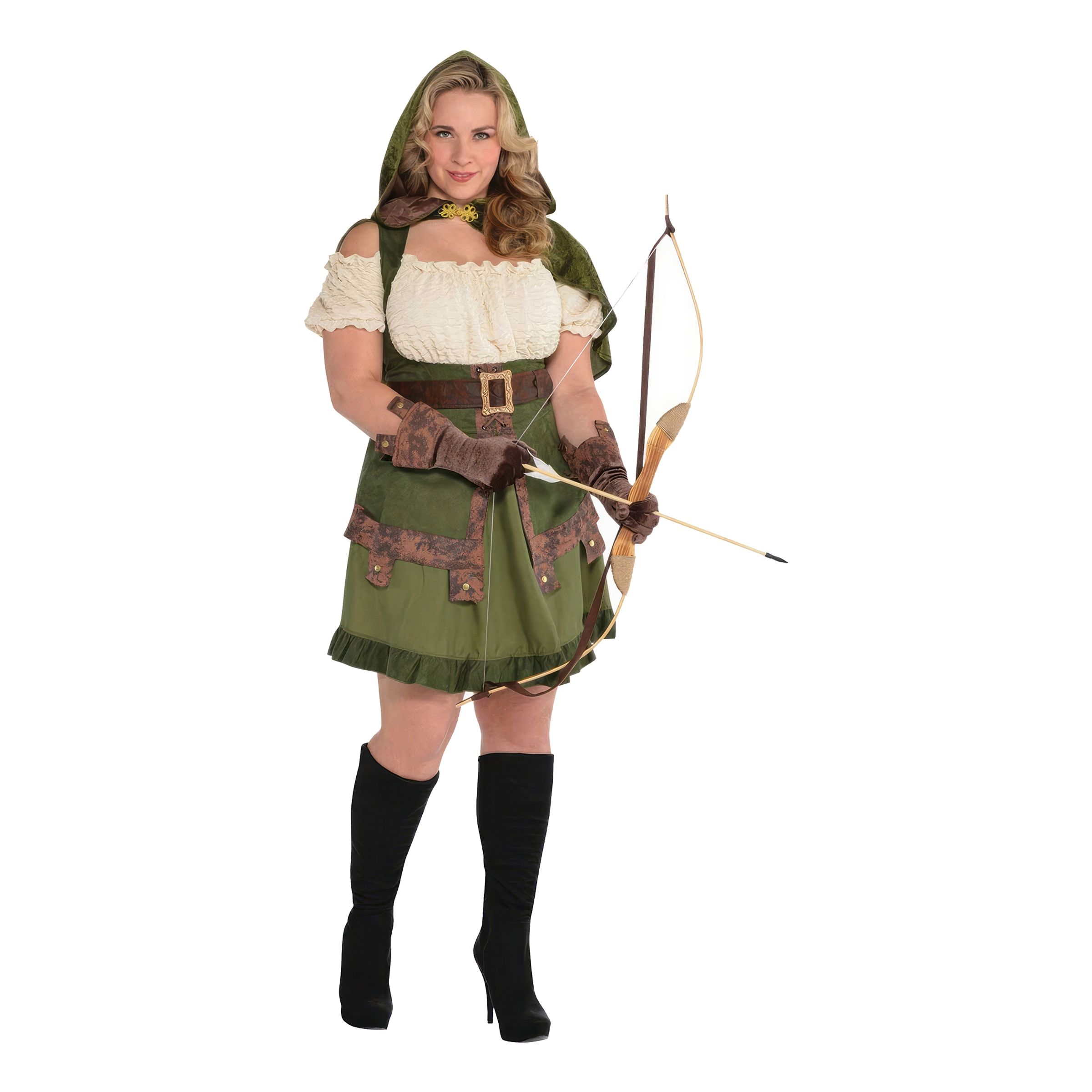 Läs mer om Robin Hoodie Klänning Plus-size Maskeraddräkt - X-Large