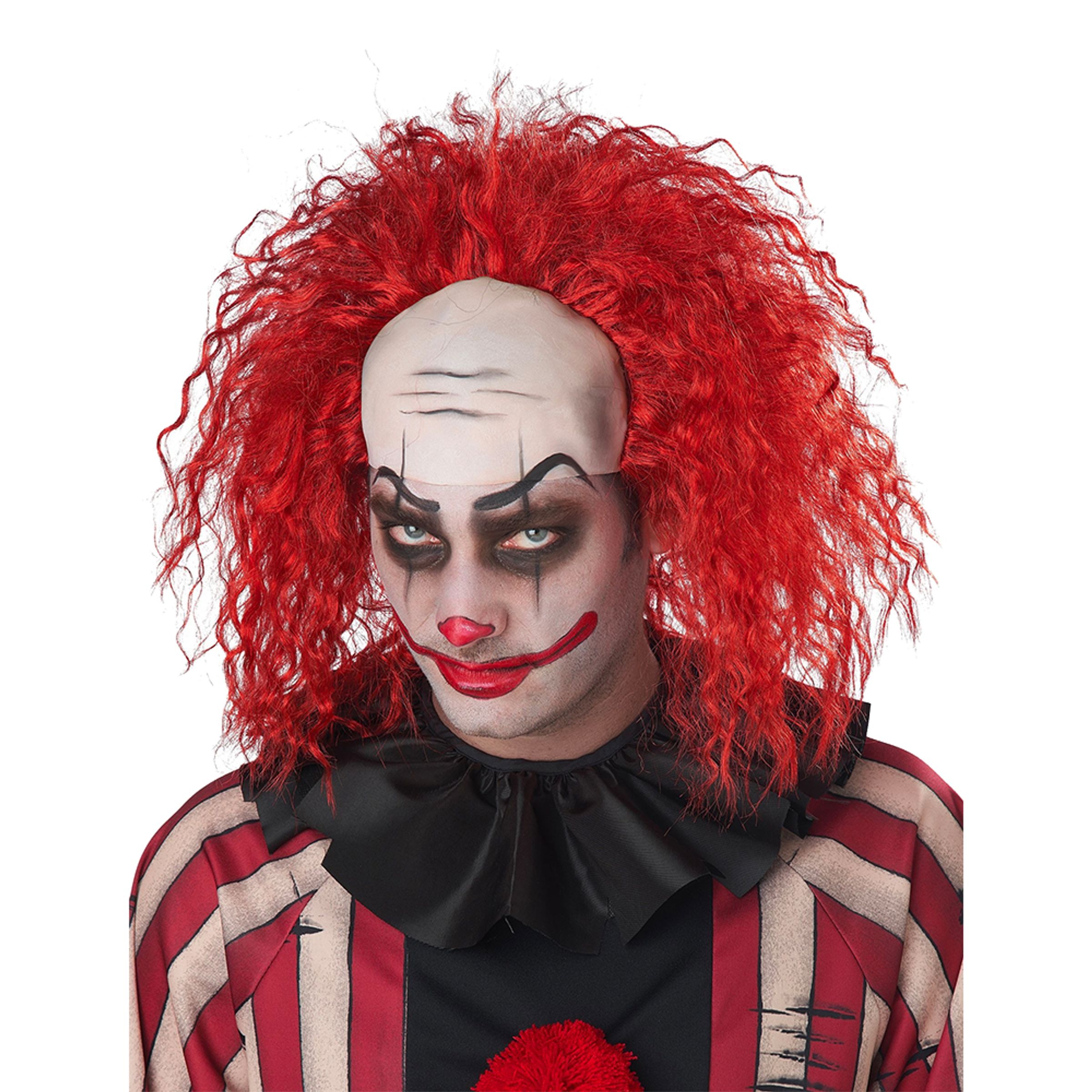 Röd Clownperuk med Flint - One size