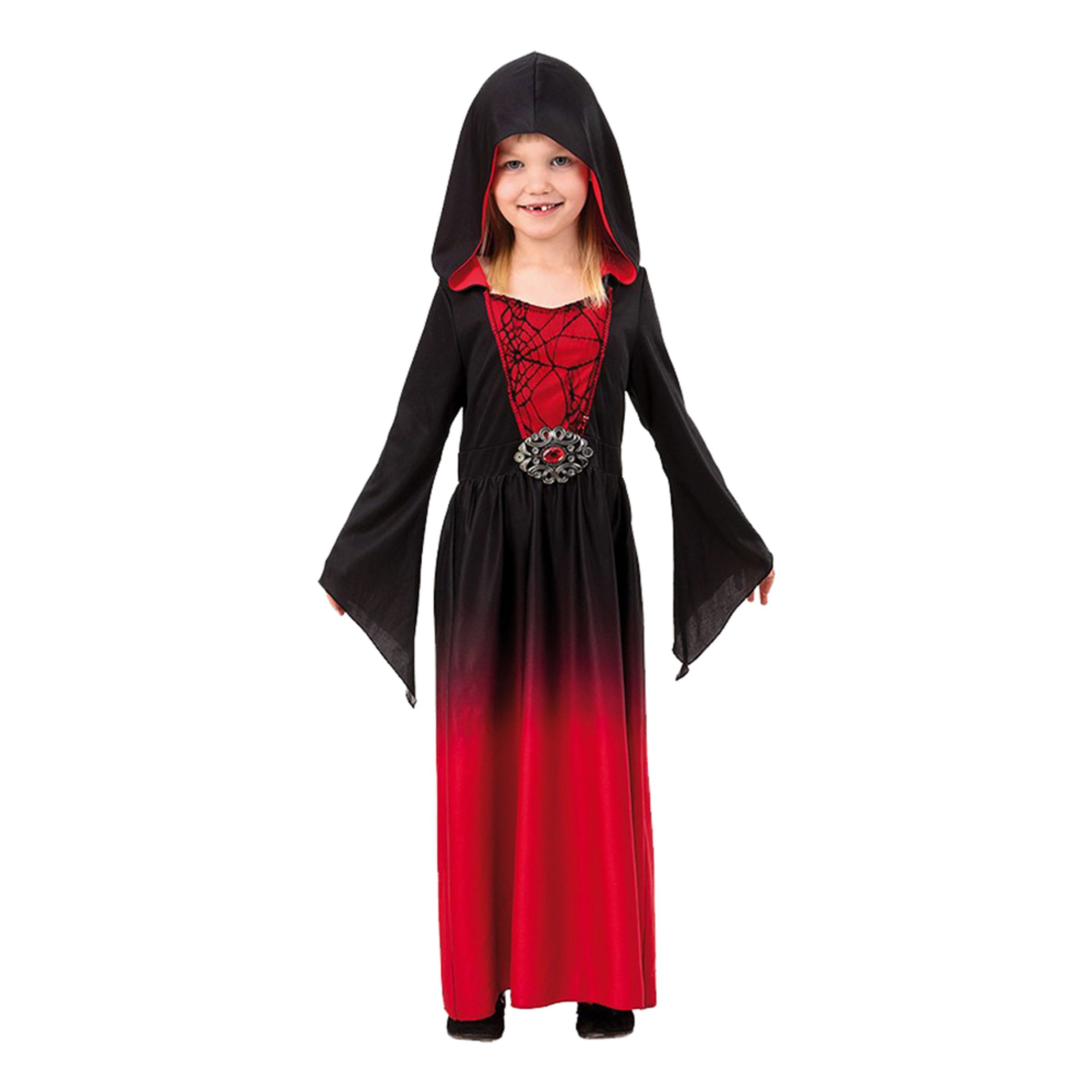 Röd Vampyrklänning Barn Maskeraddräkt - Medium
