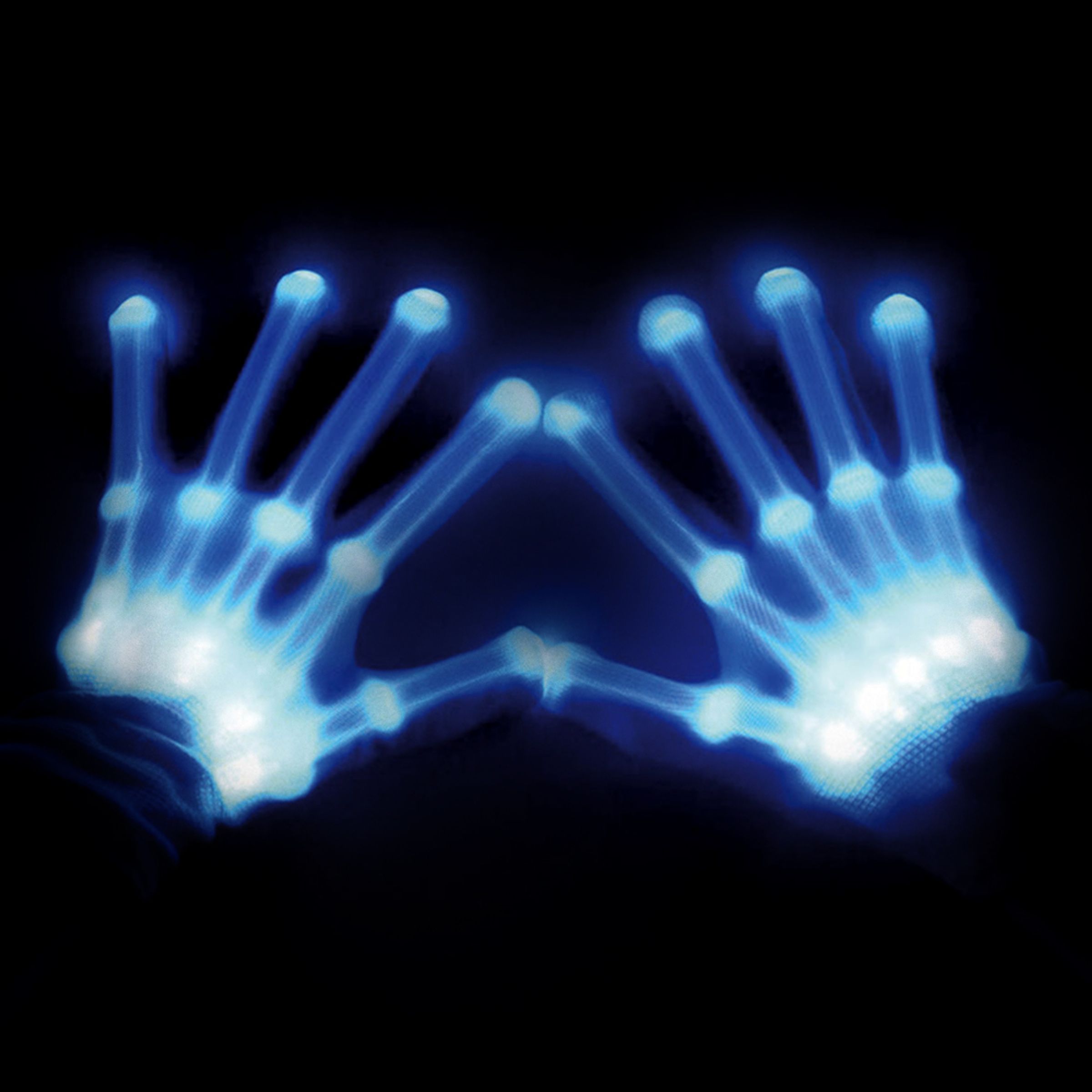 Läs mer om Röntgen Blå LED Handskar - One size
