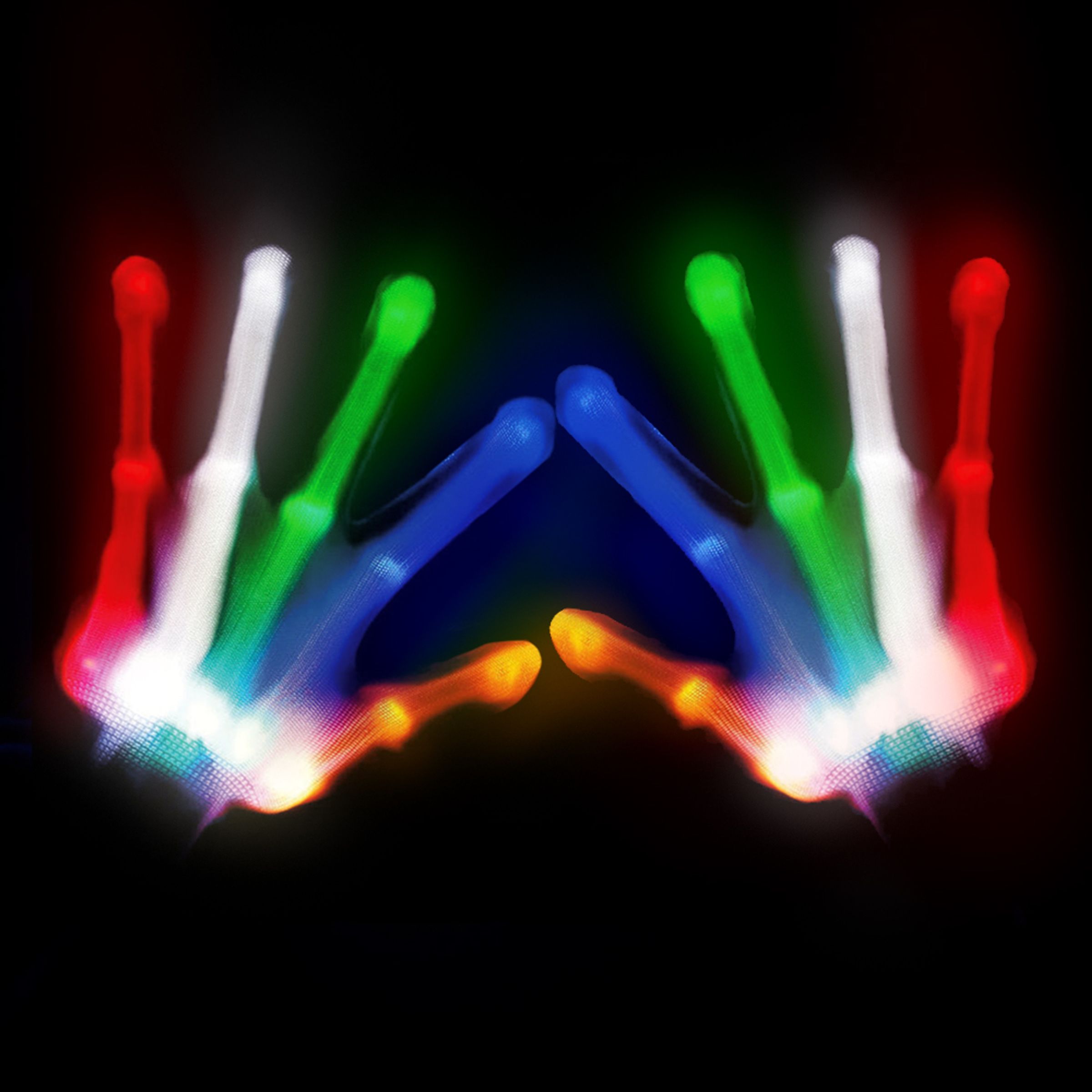 Röntgen Flerfärgade LED Handskar - One size