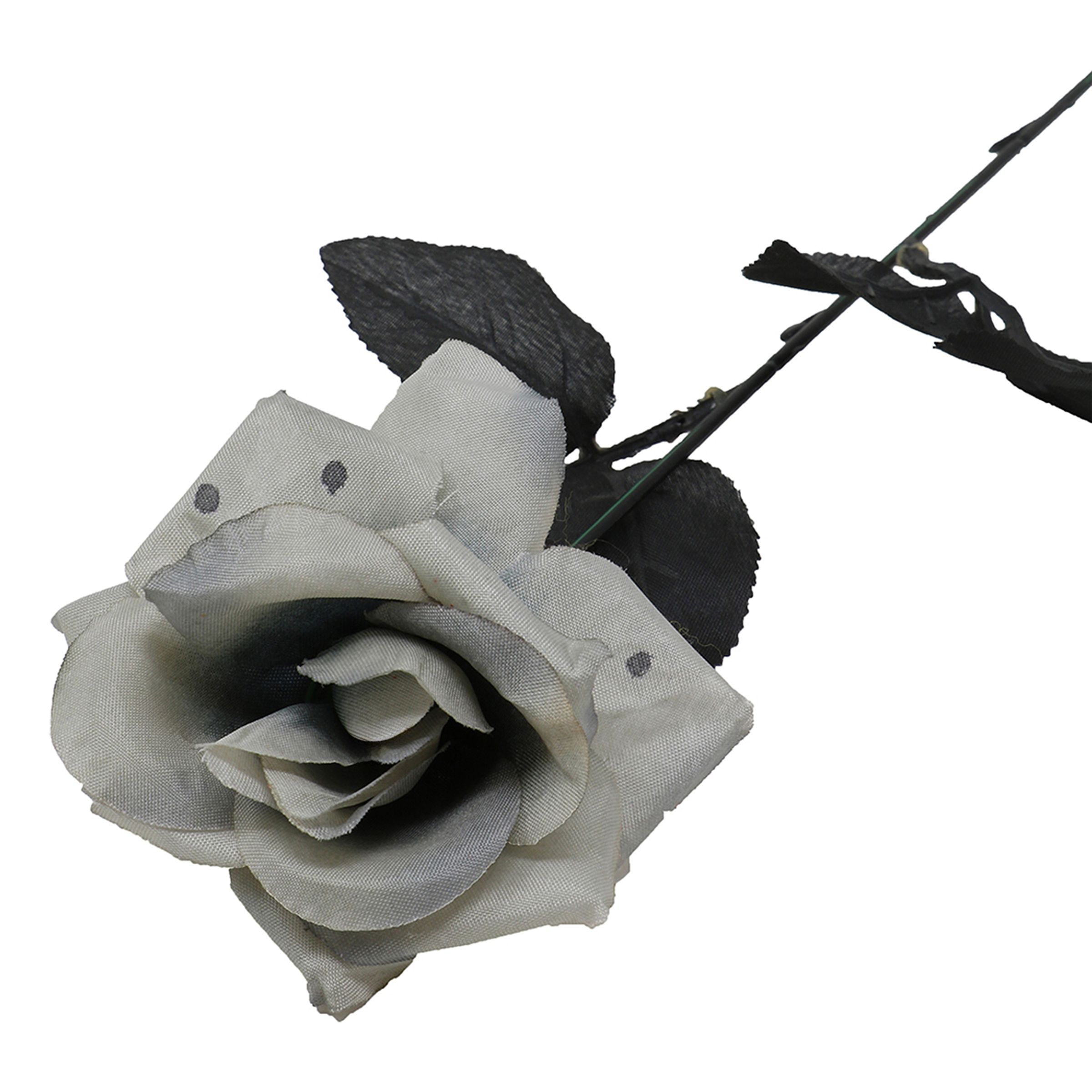 Ros i Plast Grå | Hem - Maskerad - Tillbehör - Maskeradaccessoarer | Pryloteket