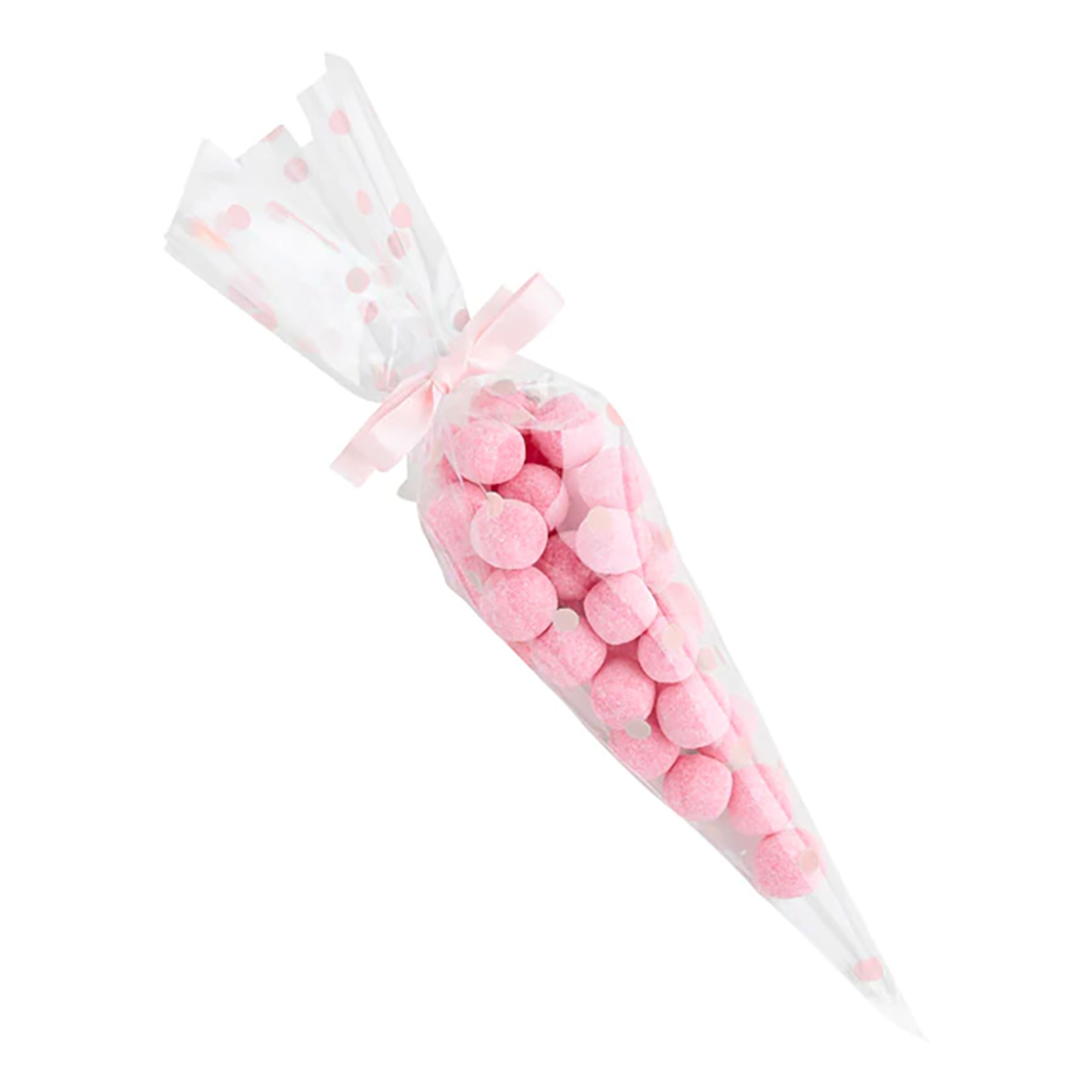 Rosa Cellofanpåsar Prickiga - 10-pack