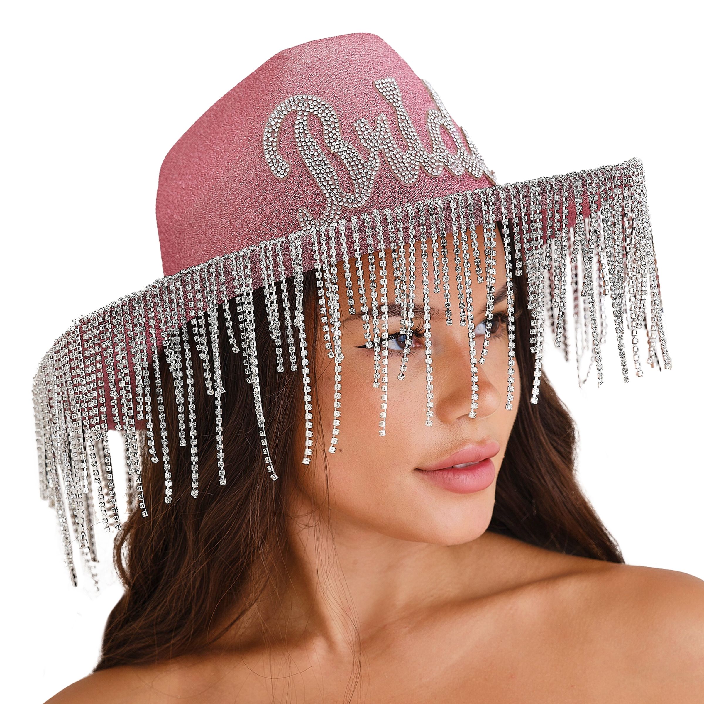 Rosa Cowboyhatt Bride med Strass - One size | Hem//Teman//Evenemang//Möhippa | PartyOutlet