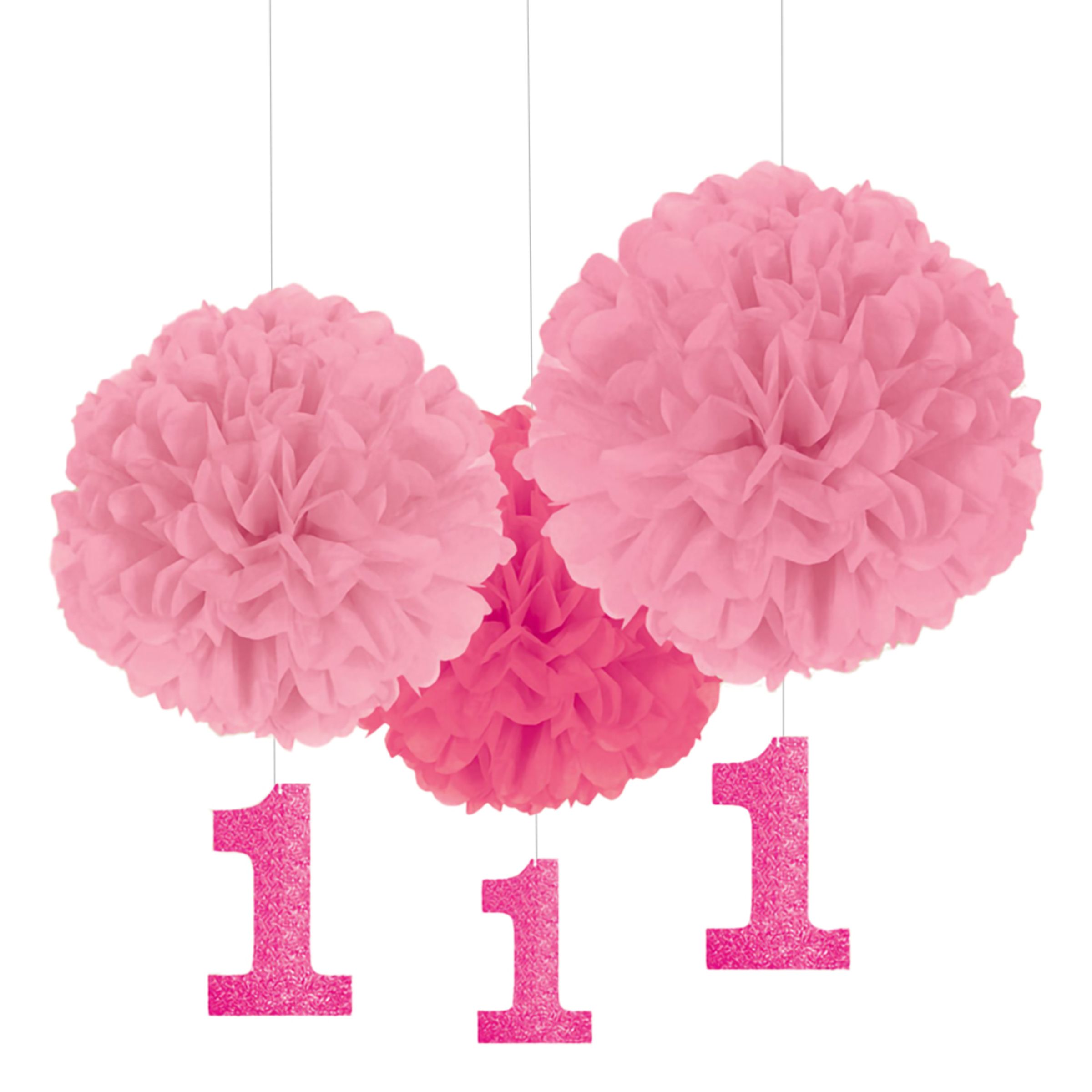 Rosa Pom Pom Kit 1 År - 3-pack