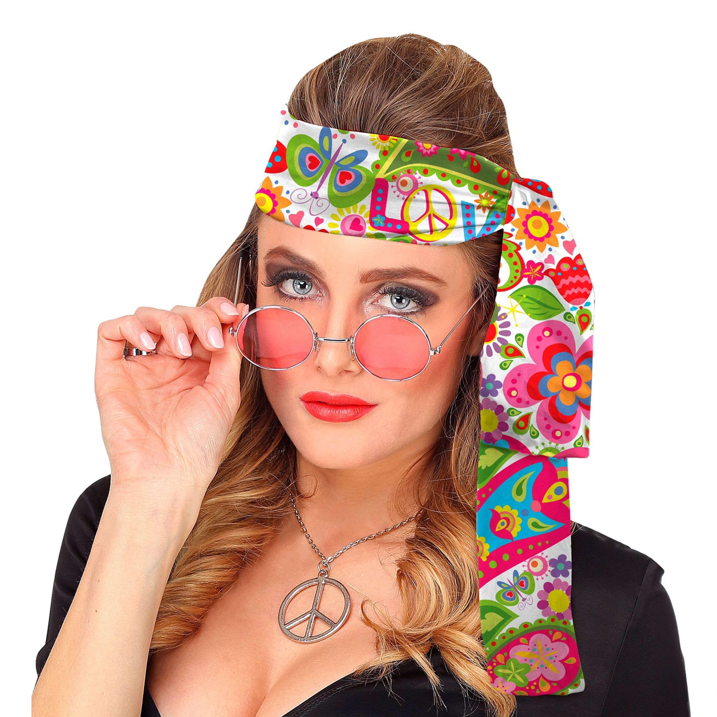 Scarf Flower Power Vit | Tillbehör//Hem//Maskerad//Maskeradaccessoarer | PartyOutlet