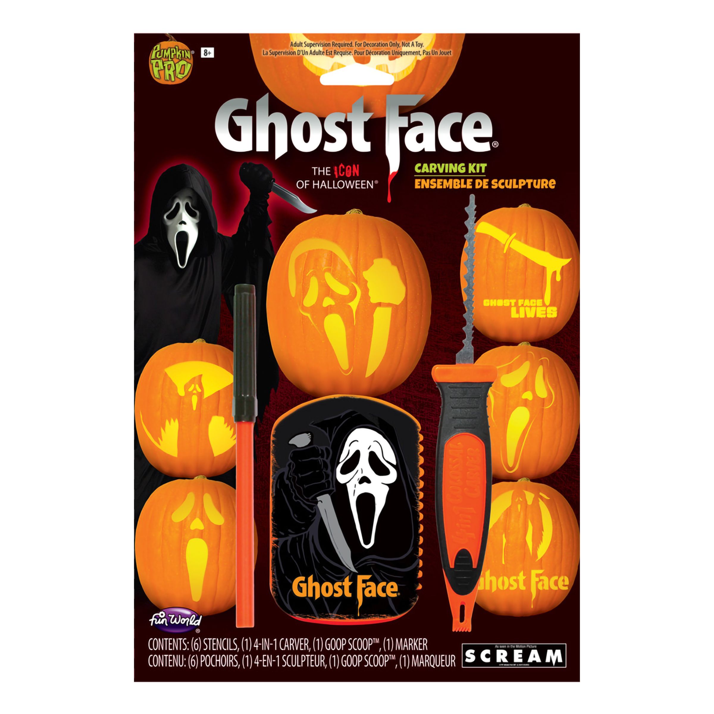 Scream Ghost Face Karva Pumpa Kit | Hem - Teman - Varumärken - Scream | Maskeradspecialisten