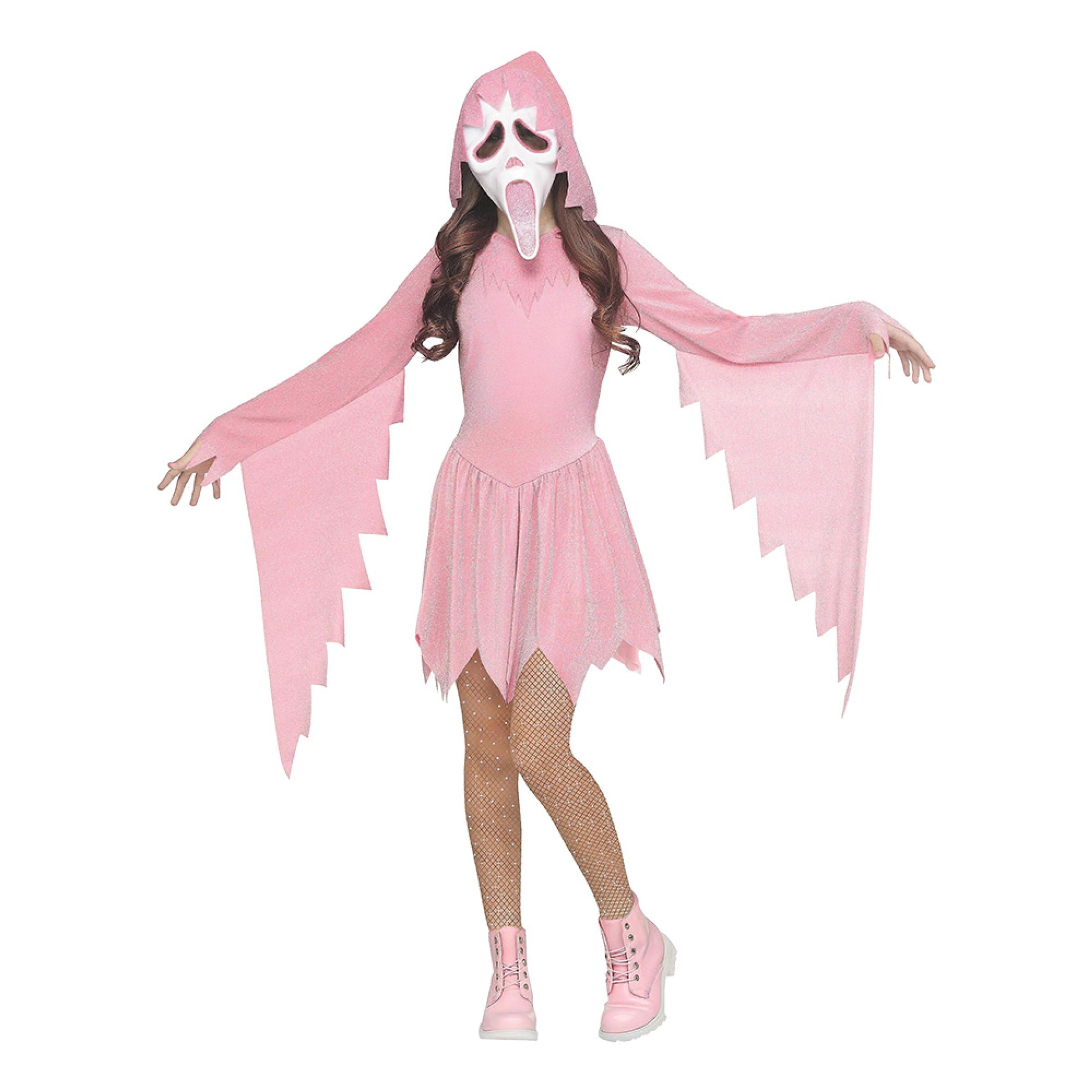 Scream Ghost Face Rosa Barn Maskeraddräkt - Large | Hem - Maskerad - Maskeraddräkter - Barndräkter | Maskeradspecialisten