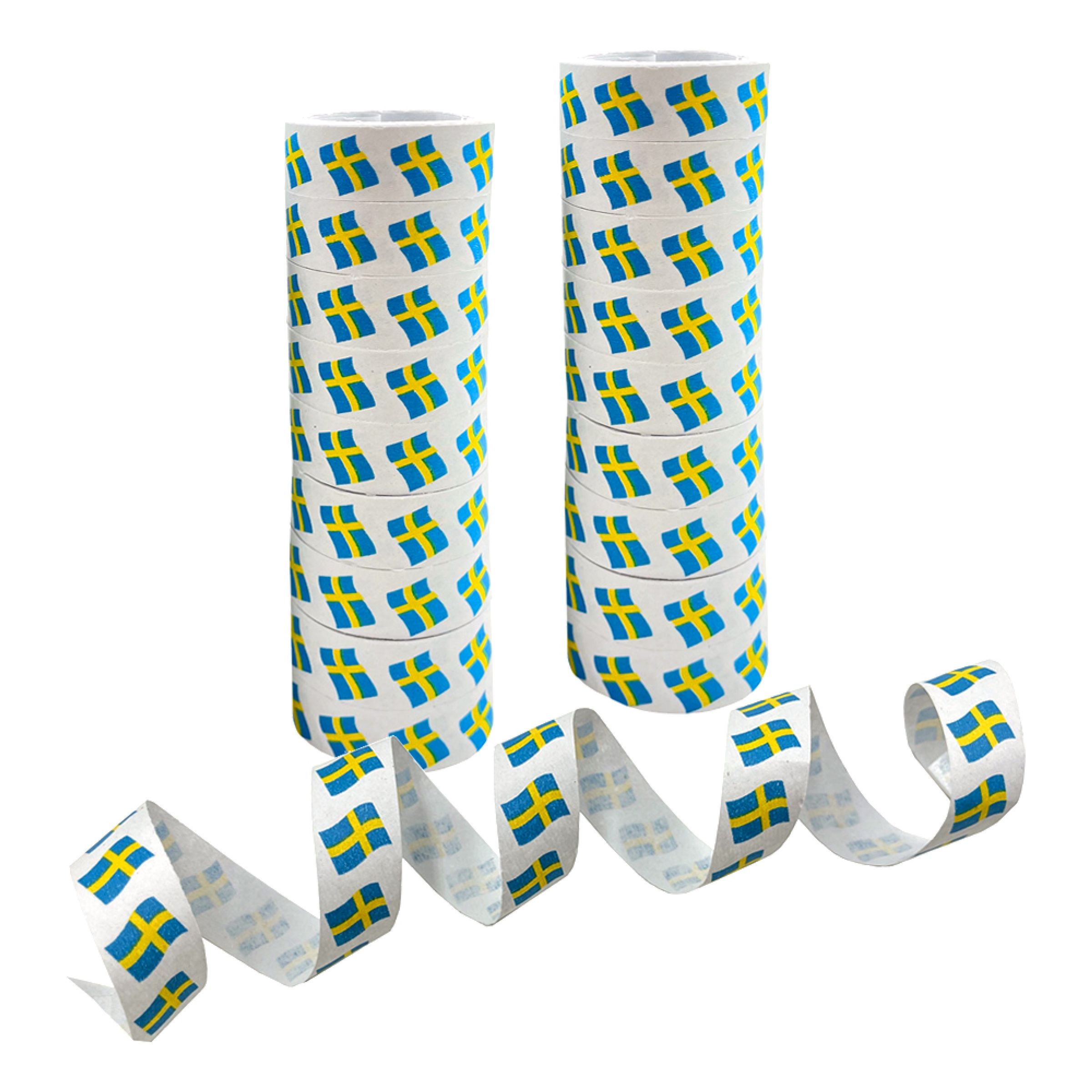 Serpentiner Sverigeflaggan - 2-pack