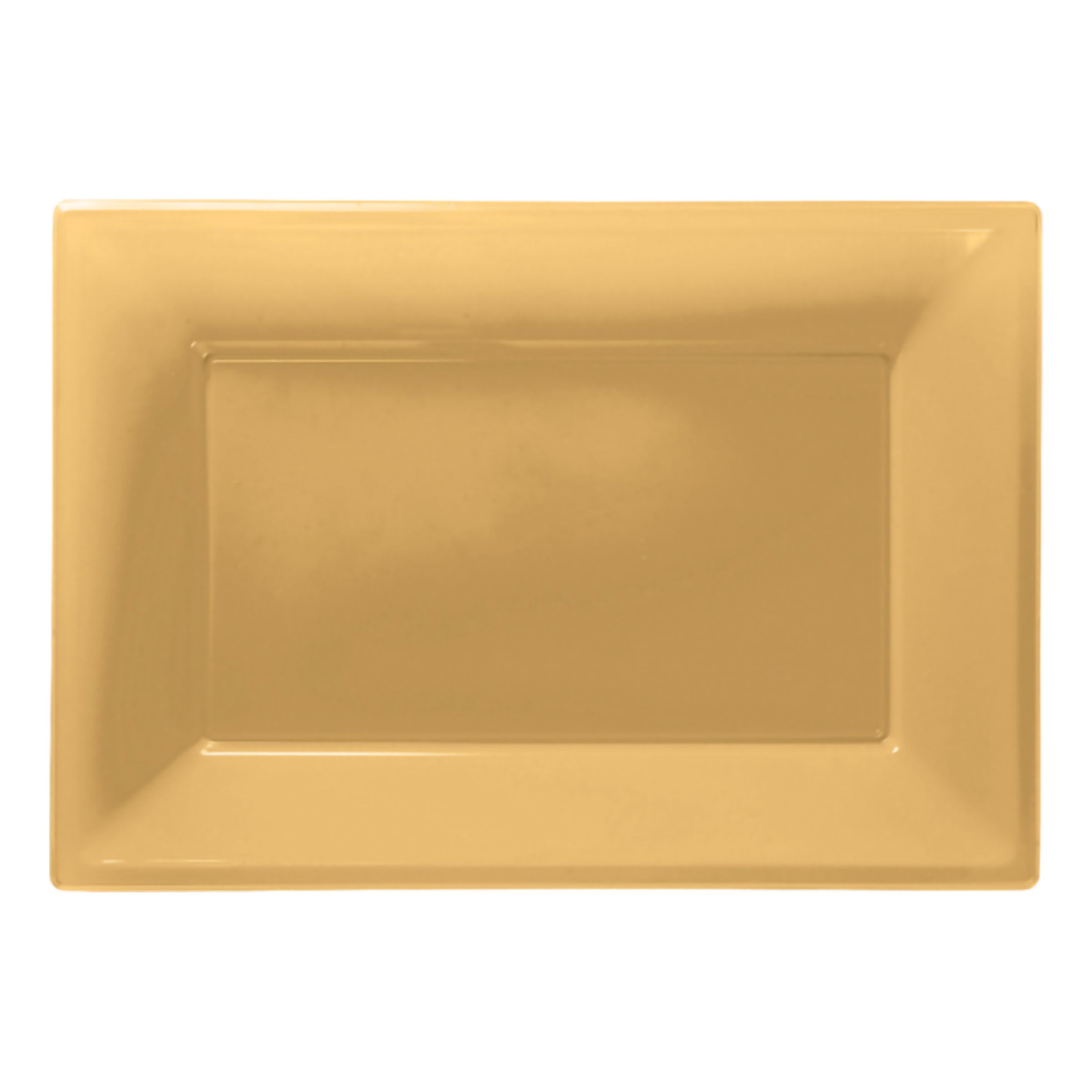 Läs mer om Serveringsfat i Plast Rektangel Guld - 3-pack