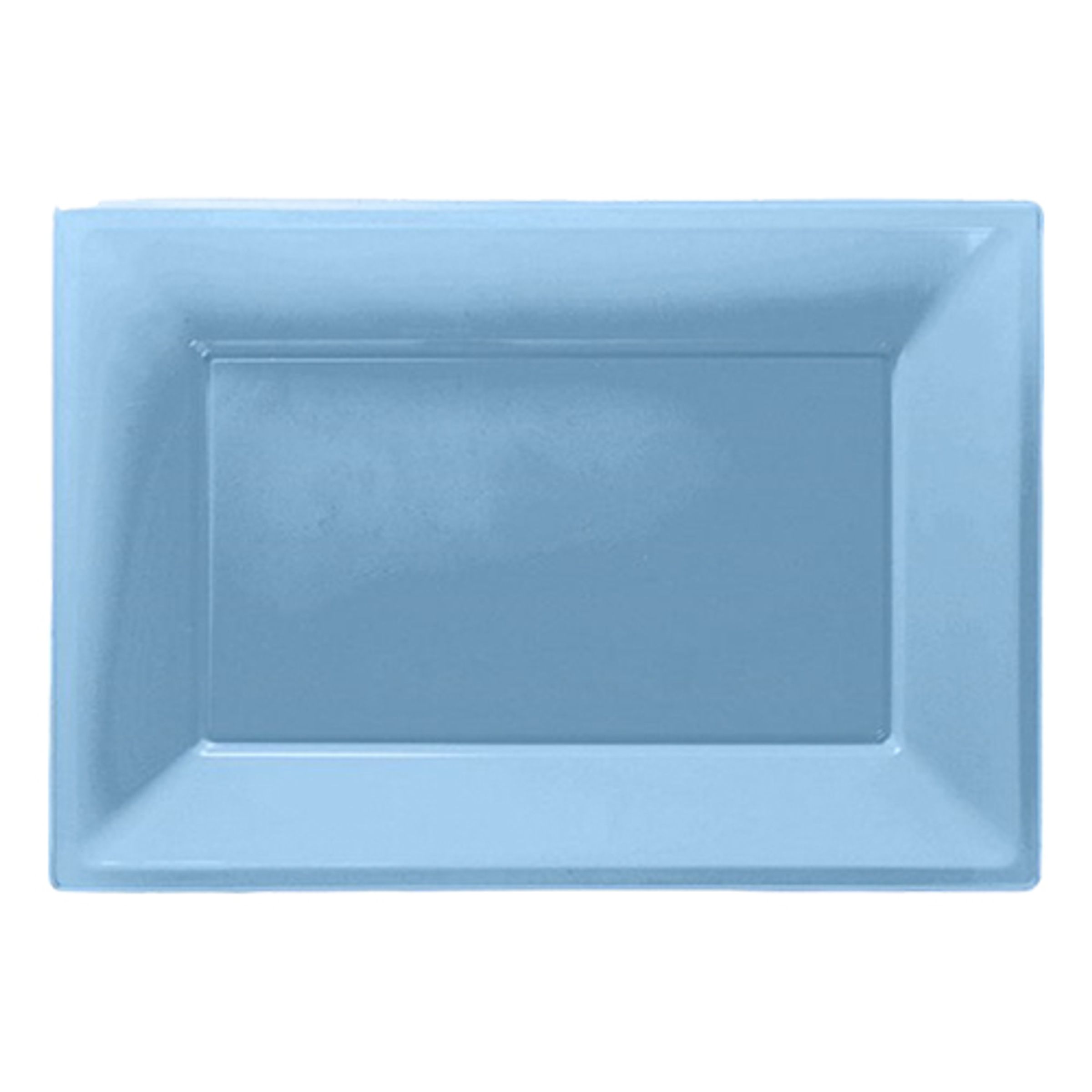 Serveringsfat i Plast Rektangel Ljusblå - 3-pack