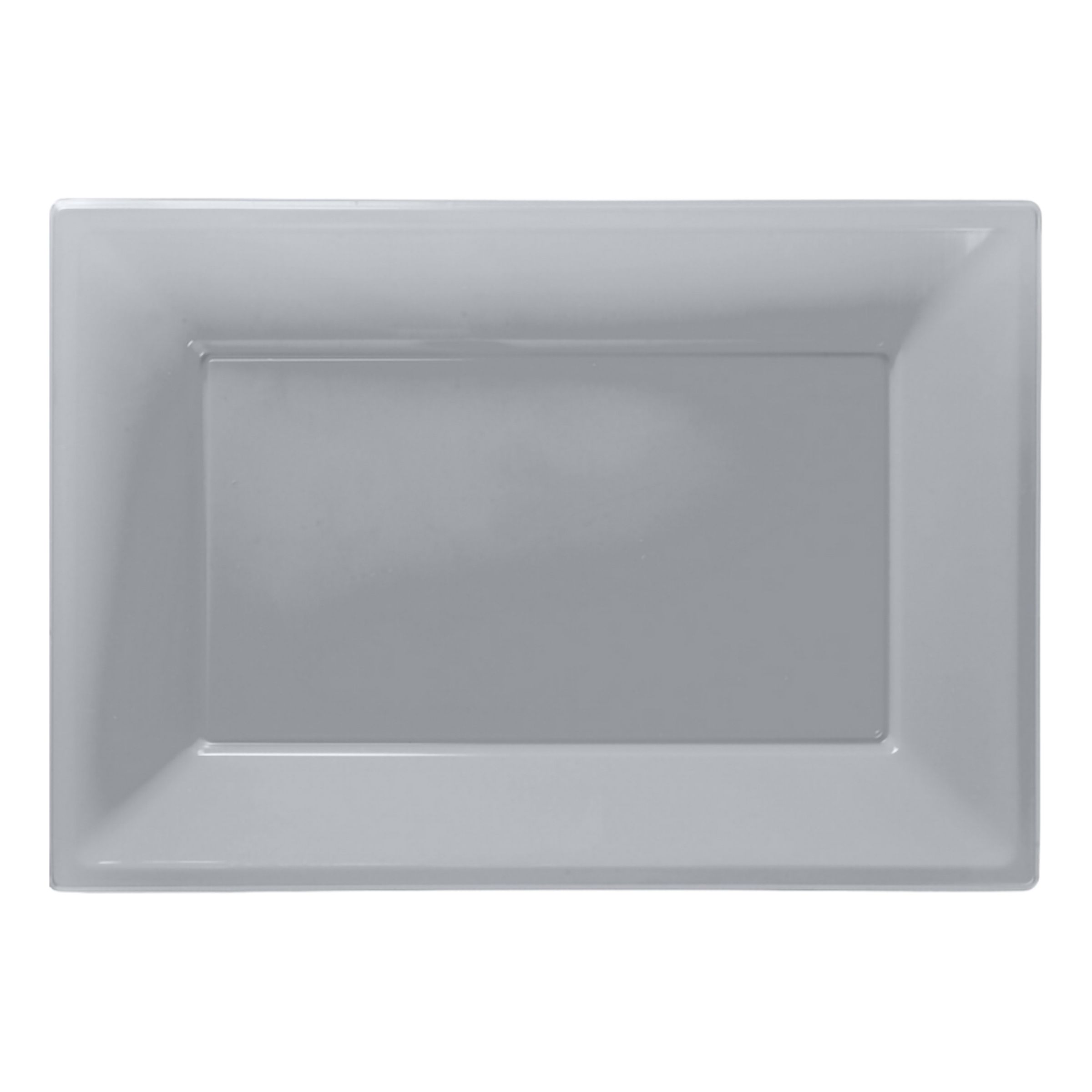 Serveringsfat i Plast Rektangel Silver - 3-pack