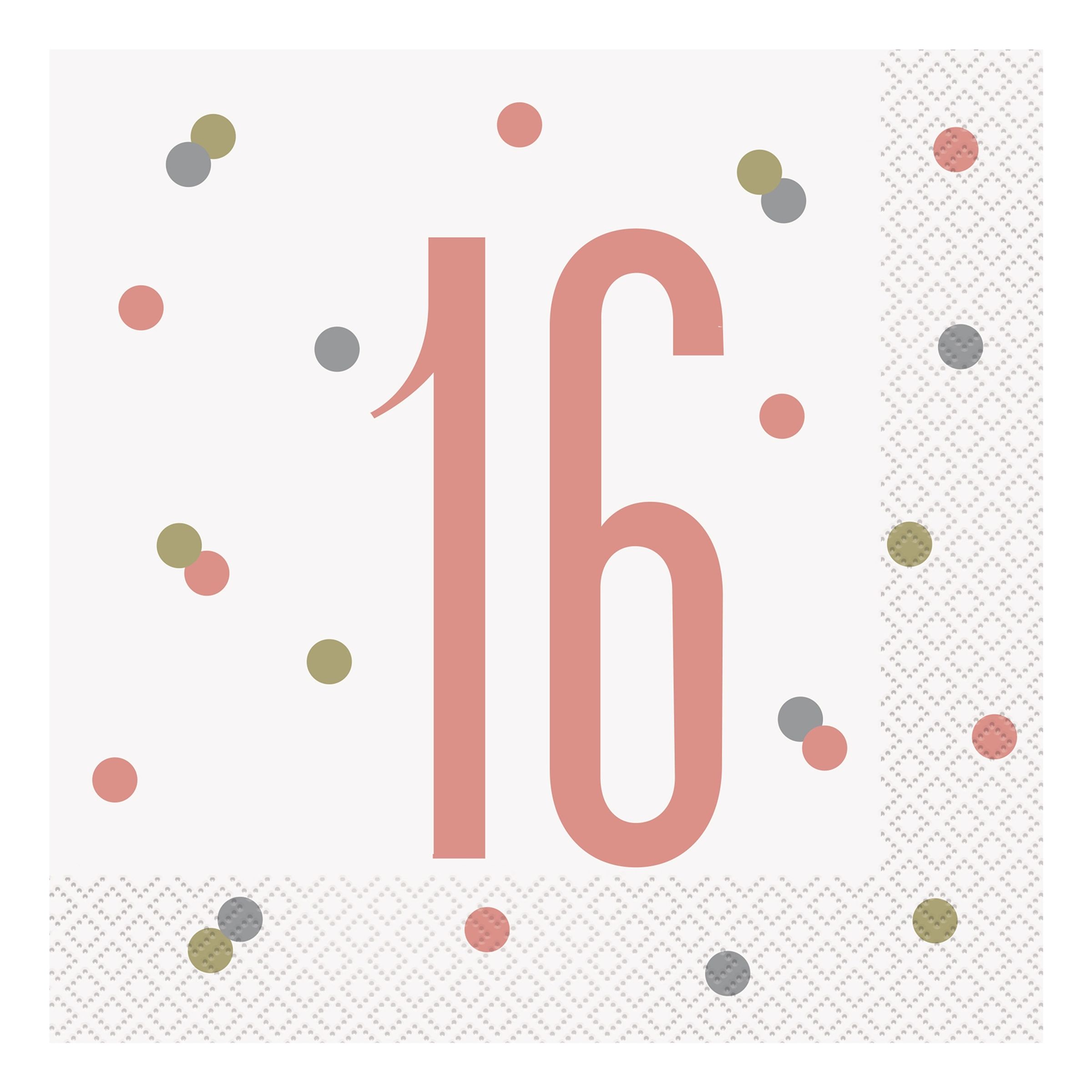 Servetter 16 Vit/Roséguld | Hem - Festartiklar - Dukning - Servetter | Pryloteket