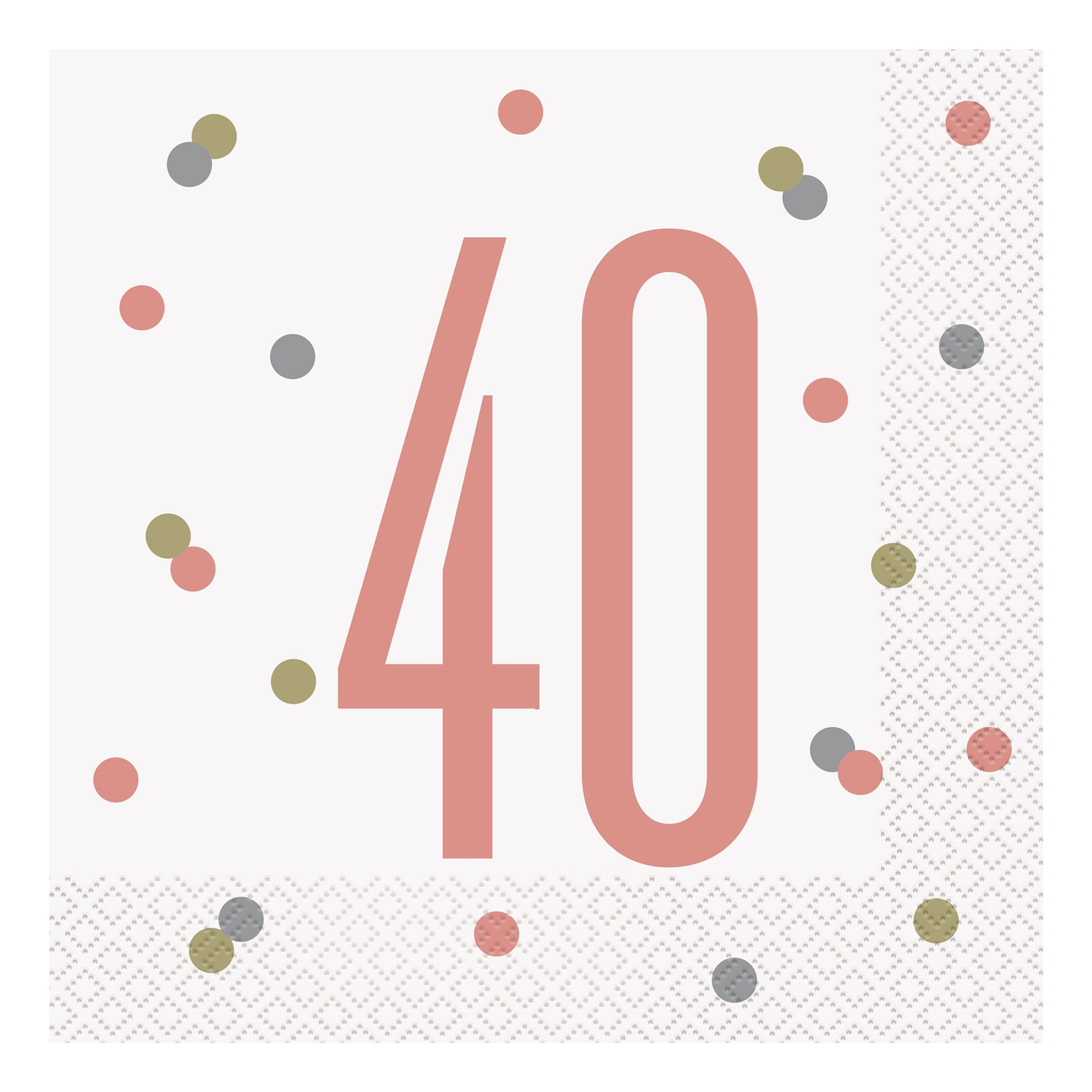 Servetter 40 Vit/Roséguld | Hem - Festartiklar - Dukning - Servetter | Pryloteket