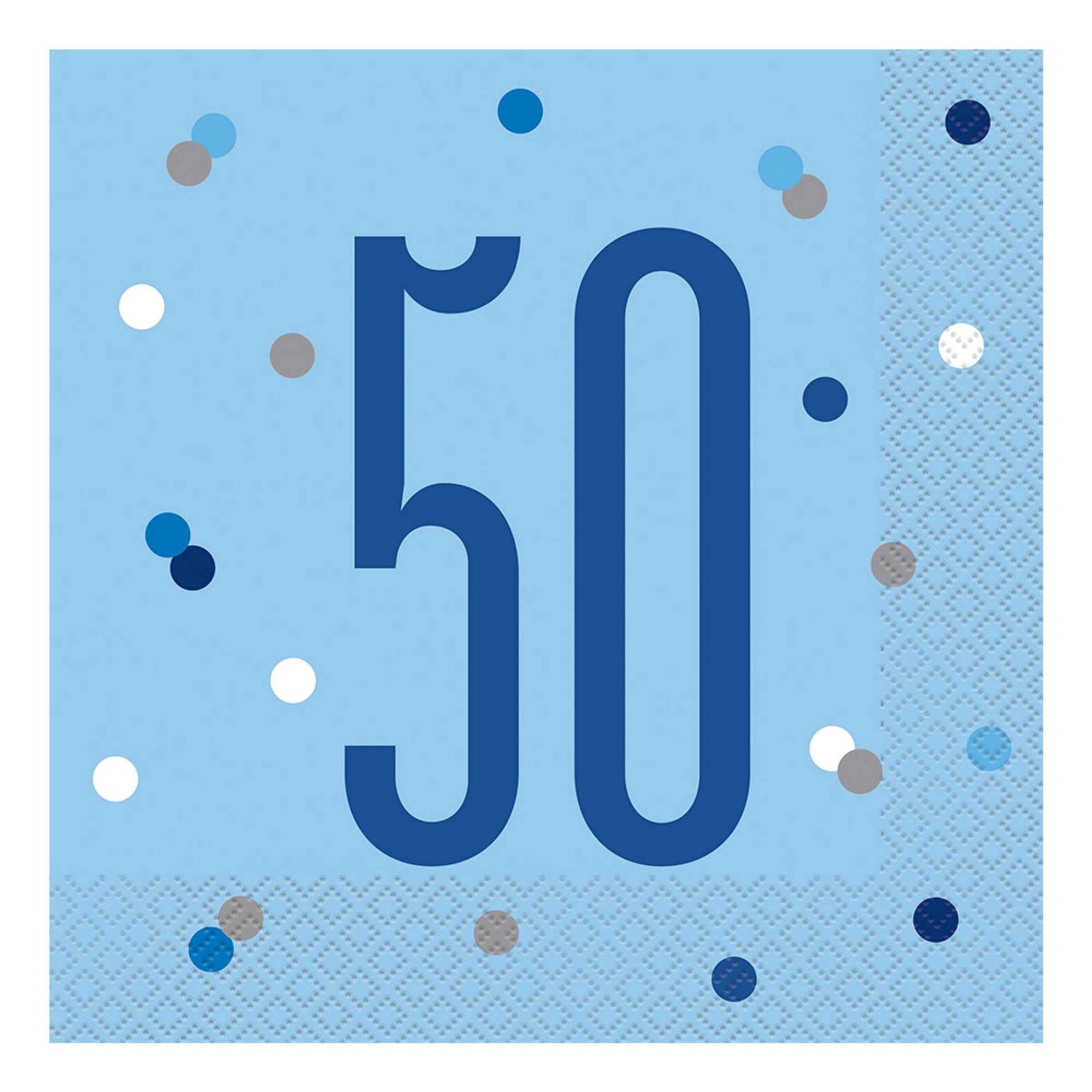 Servetter 50 Ljusblå Prickig - 16-pack | Hem - Teman - Färger - Blå | Pryloteket
