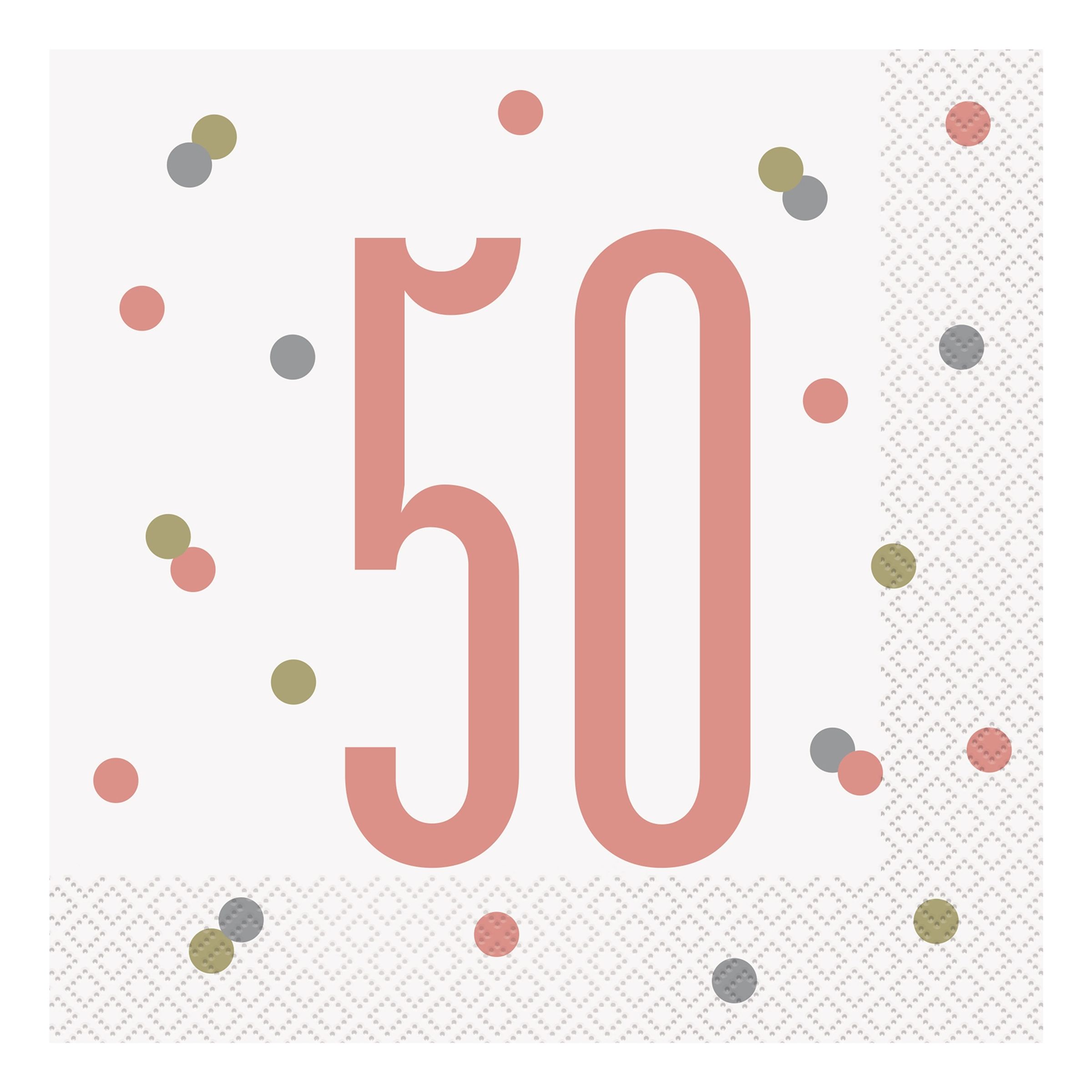 Servetter 50 Vit/Roséguld | Hem - Festartiklar - Dukning - Servetter | Pryloteket