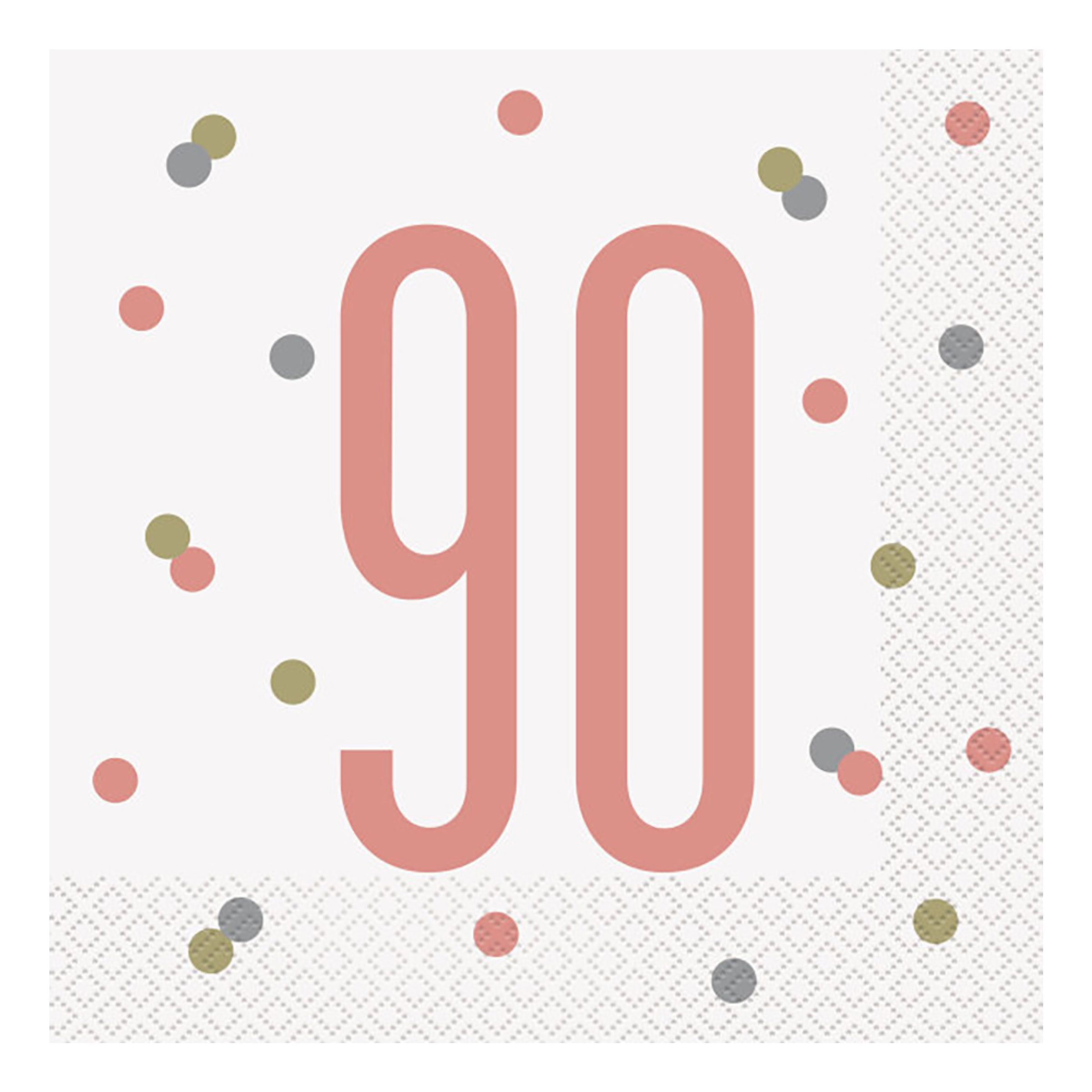 Servetter 90 Vit/Roséguld | Hem - Festartiklar - Dukning - Servetter | Maskeradspecialisten