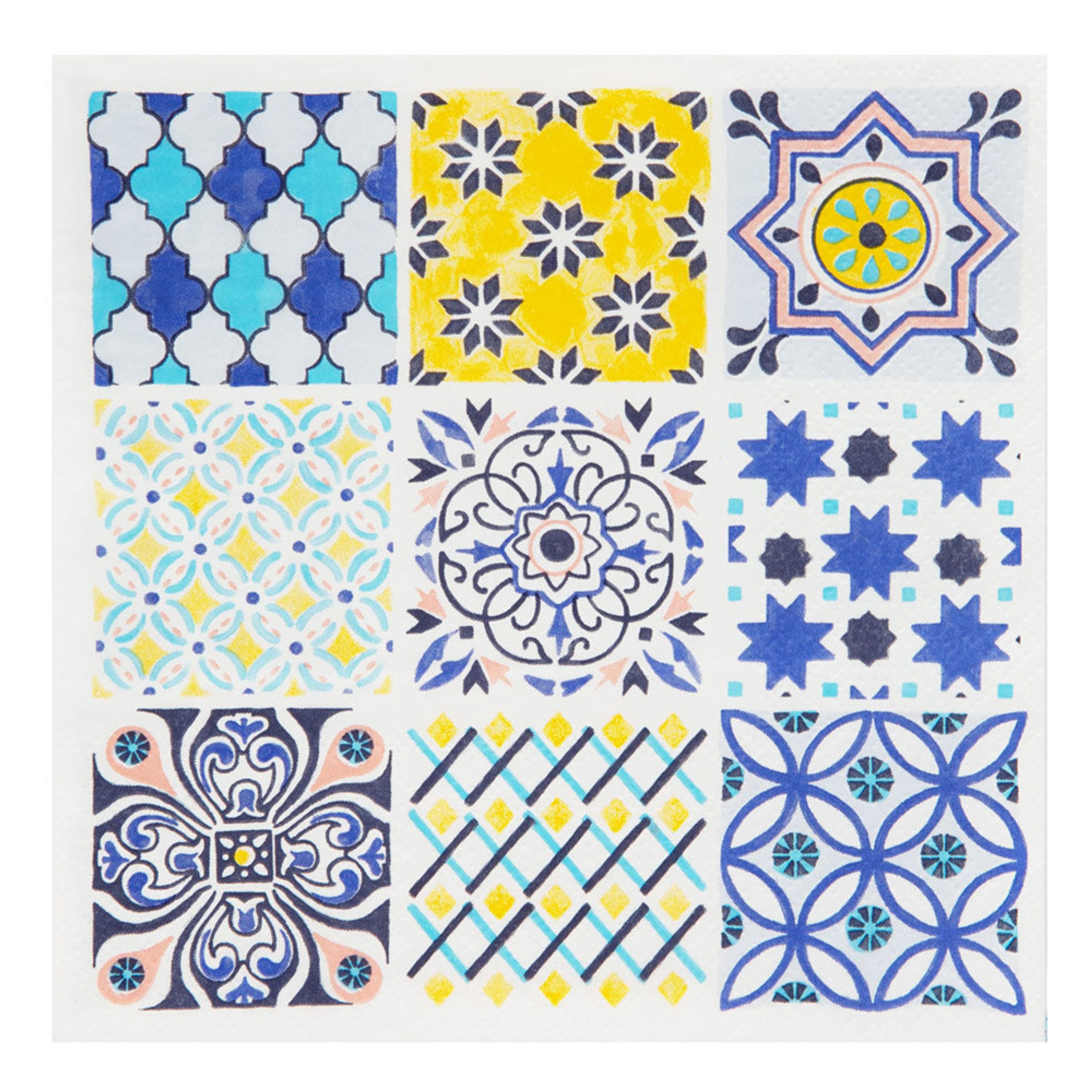 Servietter Blå Mosaik