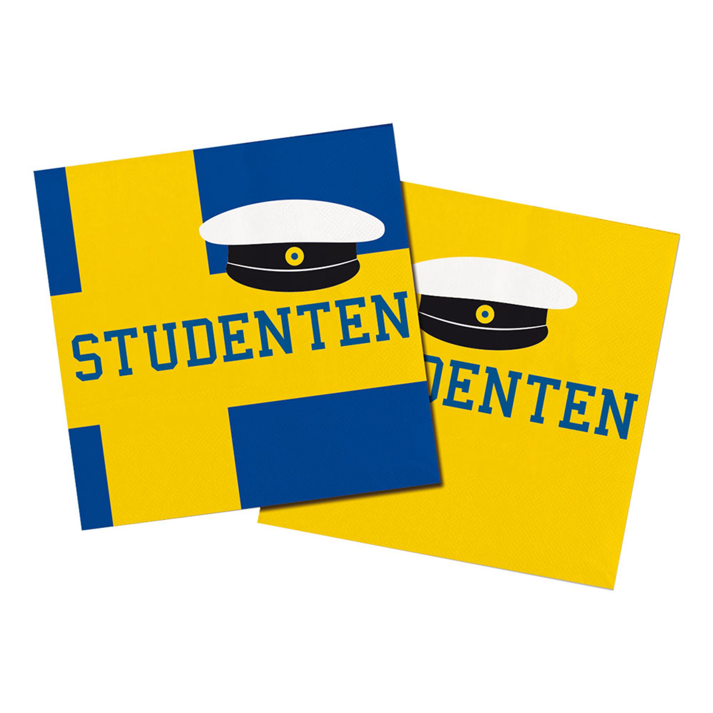 Läs mer om Servetter Blå/Gul Studenten - 20-pack