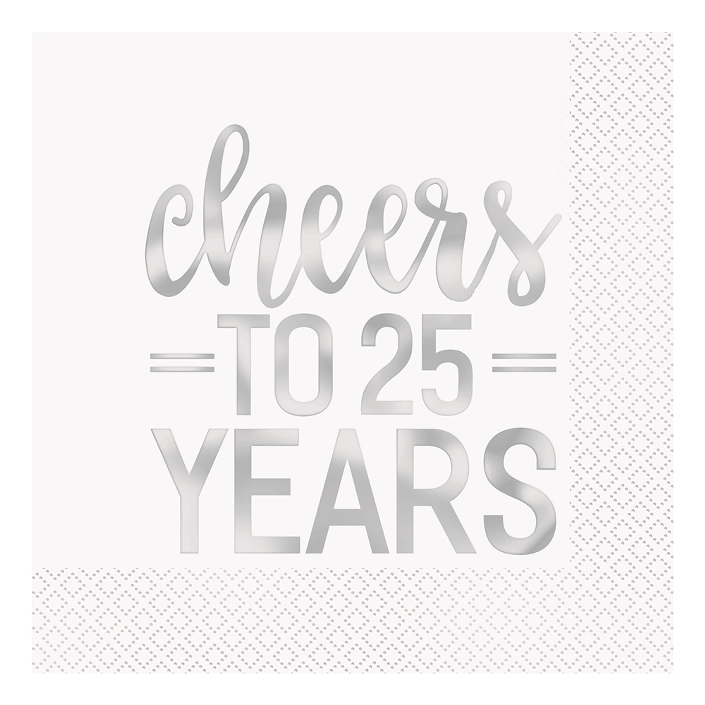 Läs mer om Servetter Cheers to 25 Years Silver - 16-pack